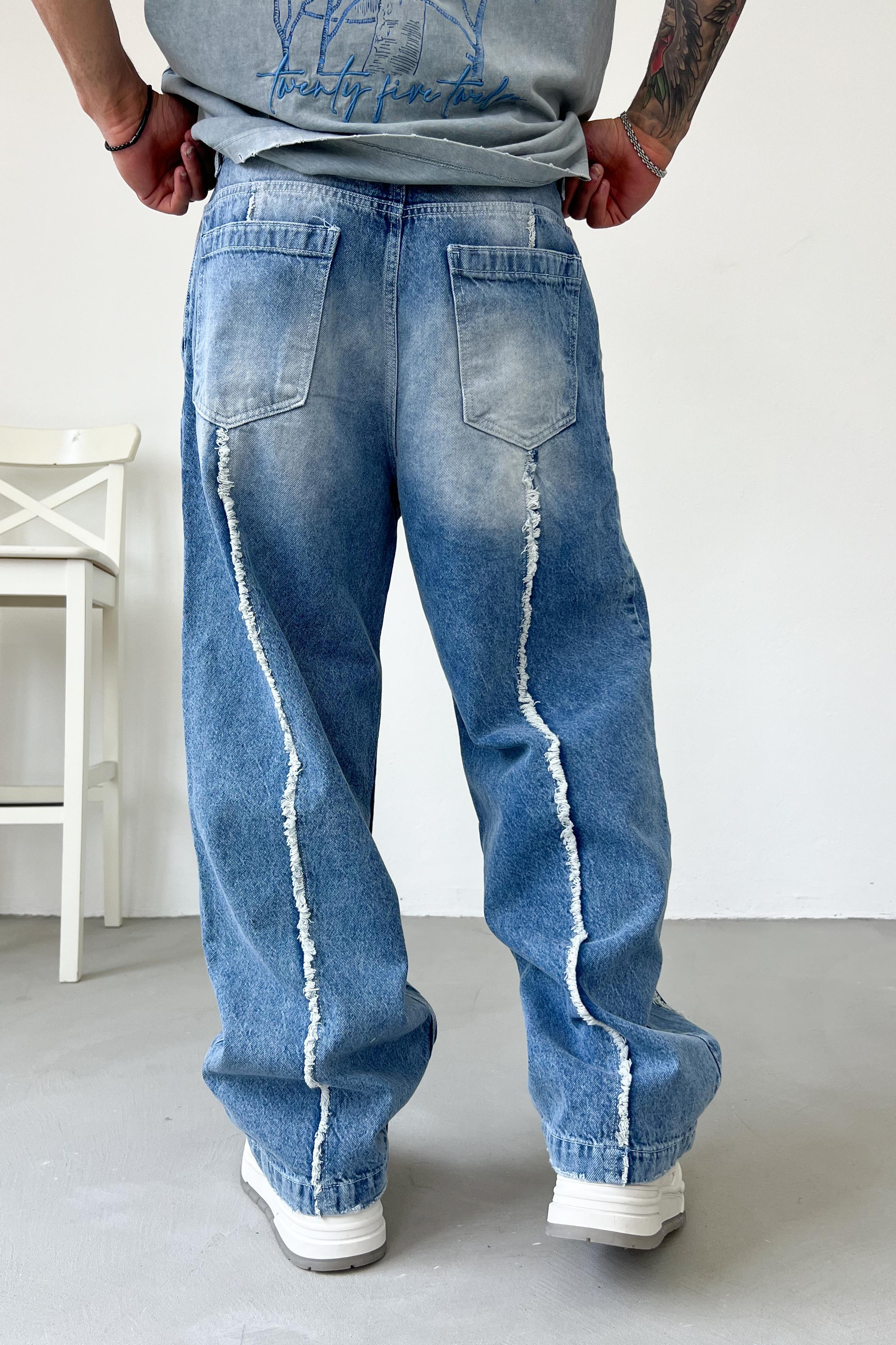 Özel Tasarım Mavi Baggy Pantolon K573