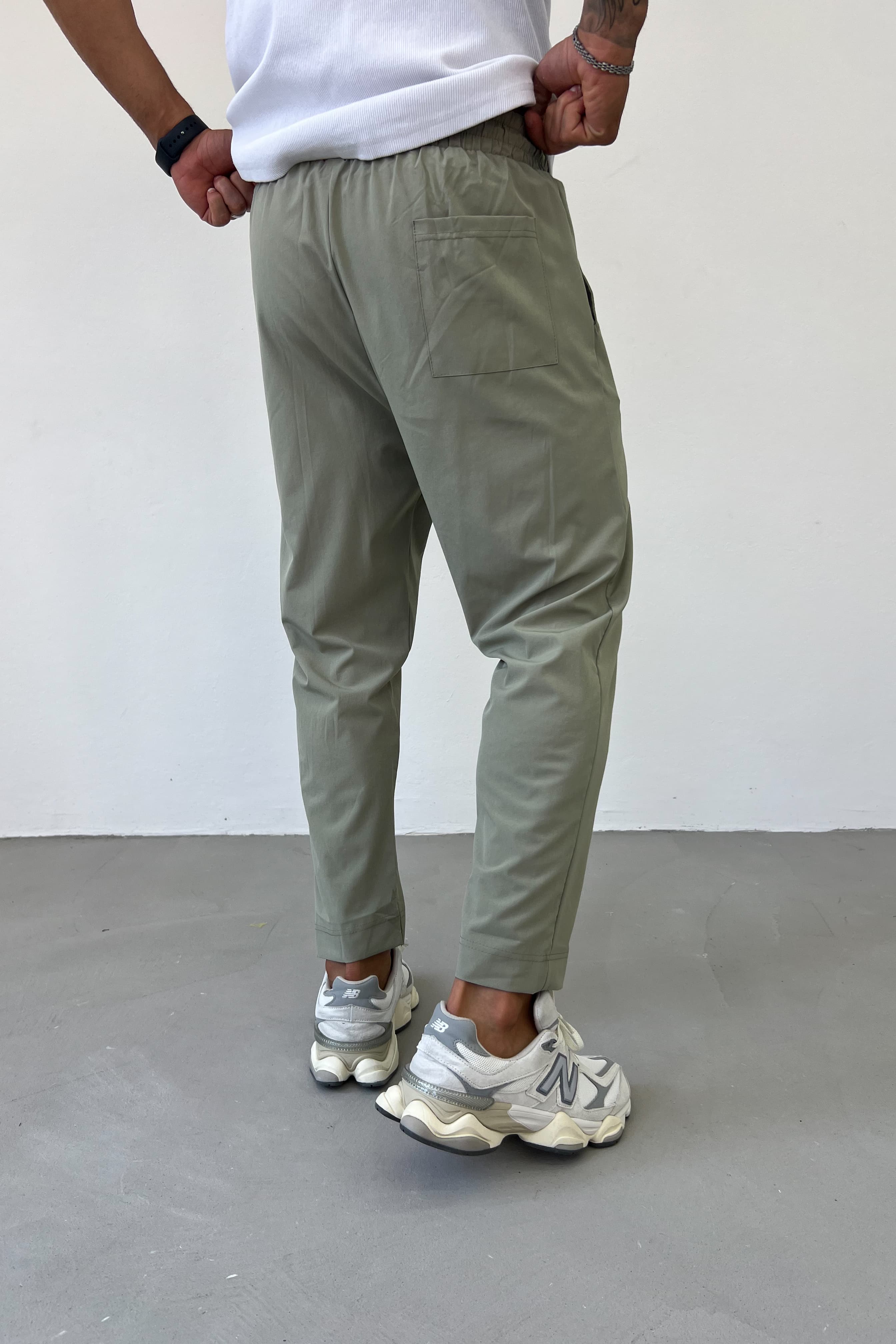 Paraşüt Kumaş Yeşil Likralı Jogger 1522