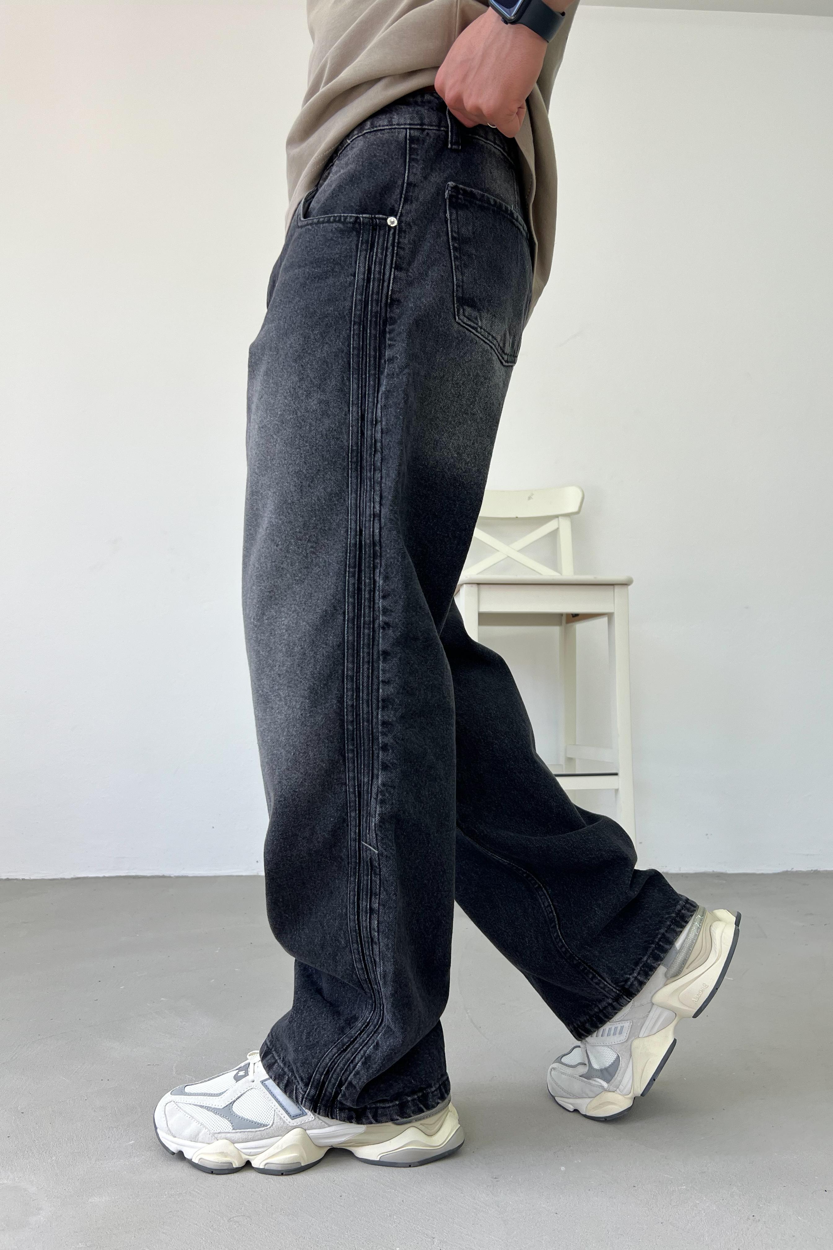 Şerit Detaylı Baggy Pantolon 087