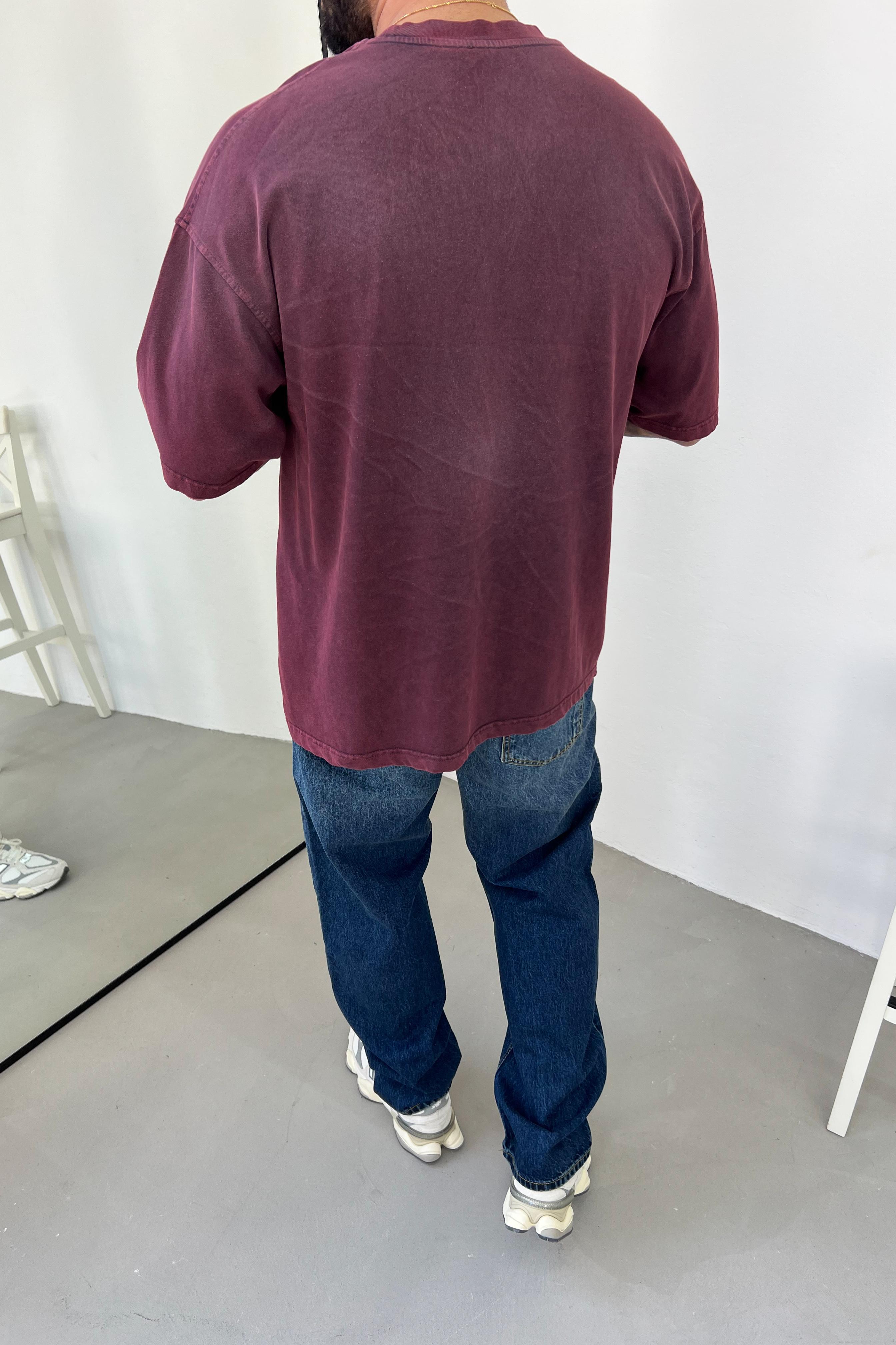 That Has Breath Yazı Detaylı Yıkamalı Oversize Siyah Tshirt 2027