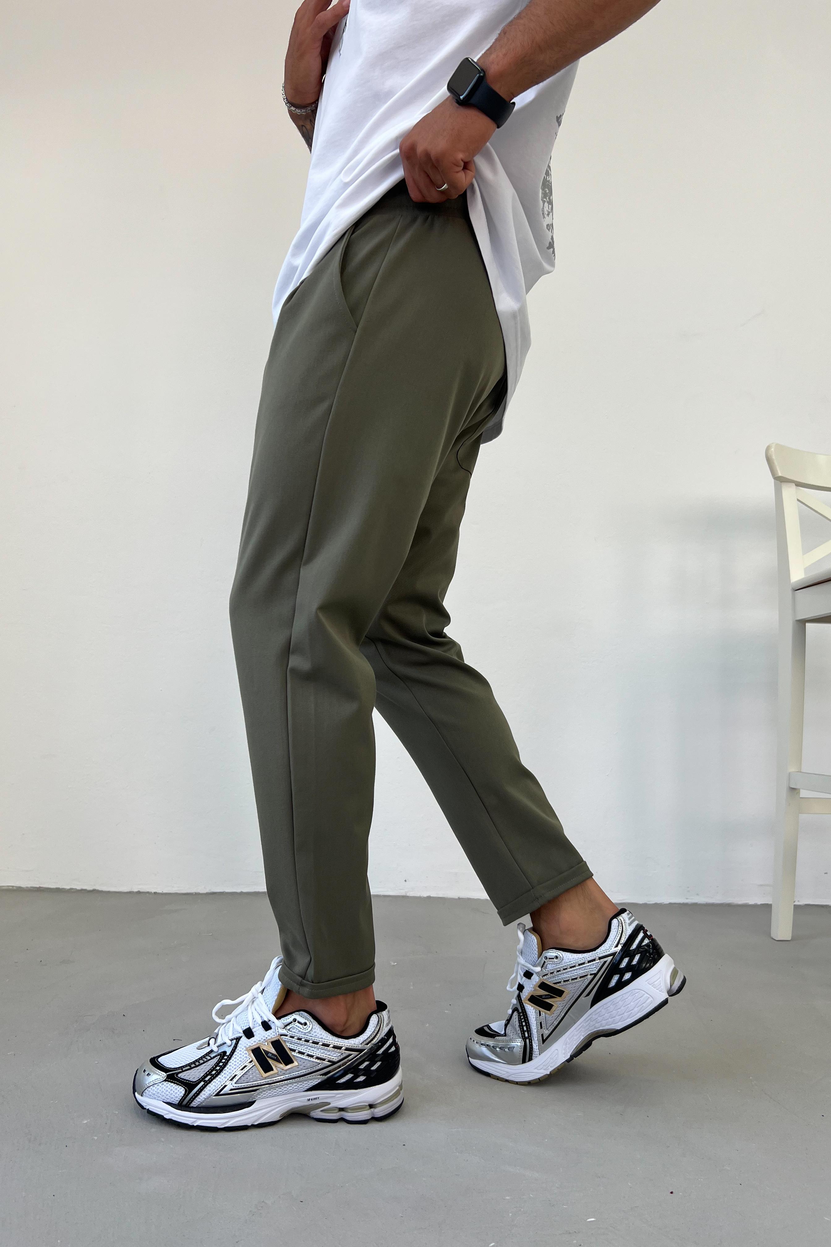 Pileli Duble Paça Jogger Pantolon 0099
