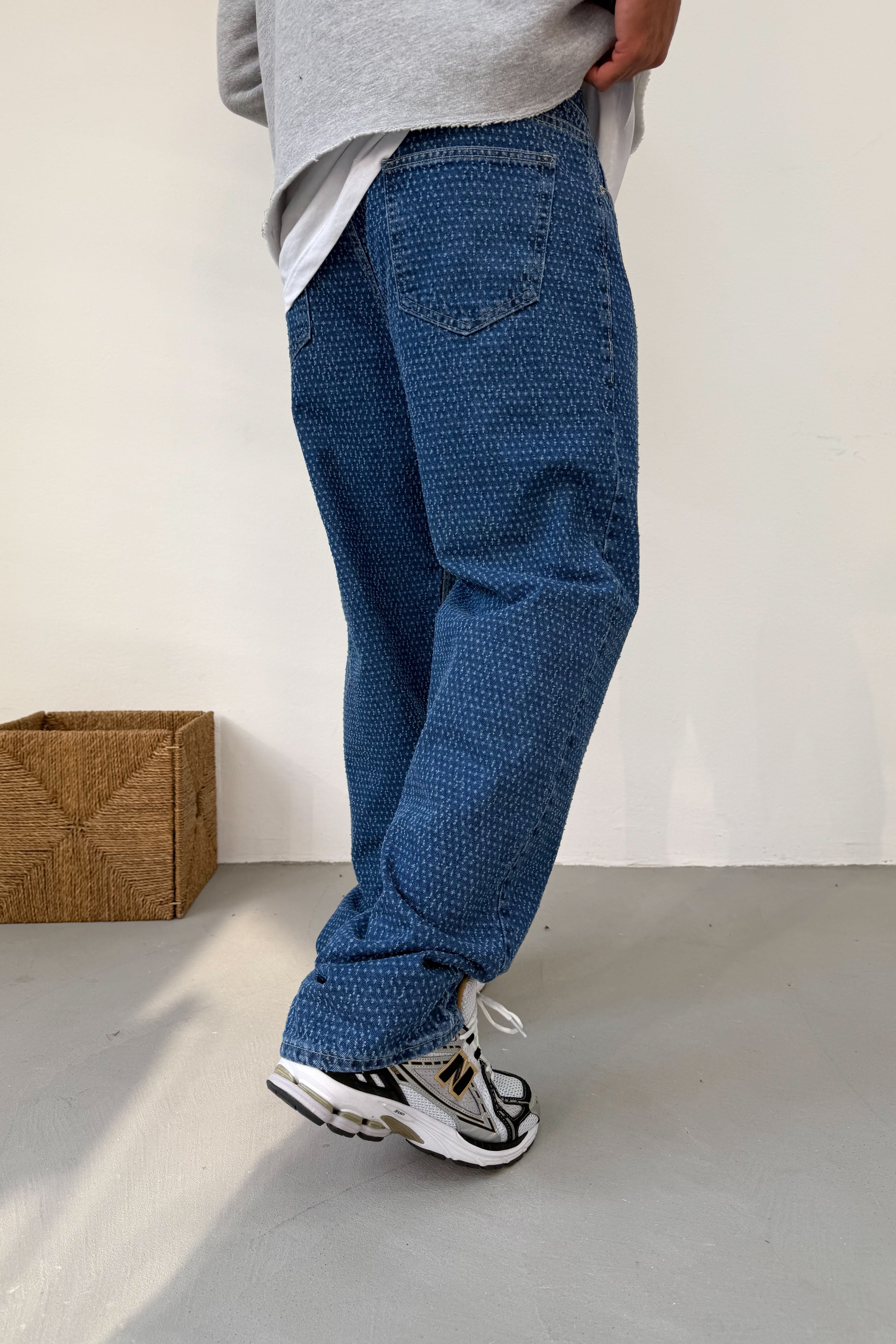 Kabartmalı Baggy Pantolon 3163