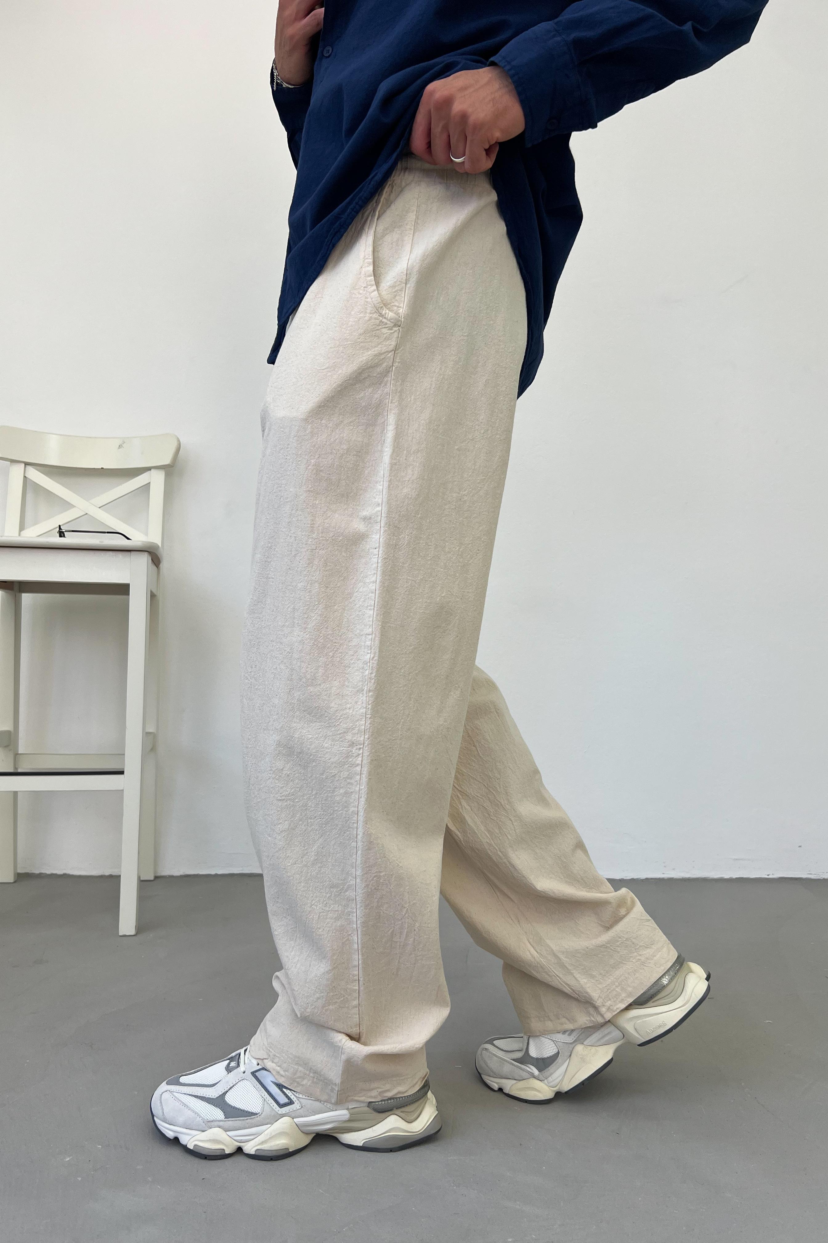 Basic Keten Baggy Pantolon E80-15