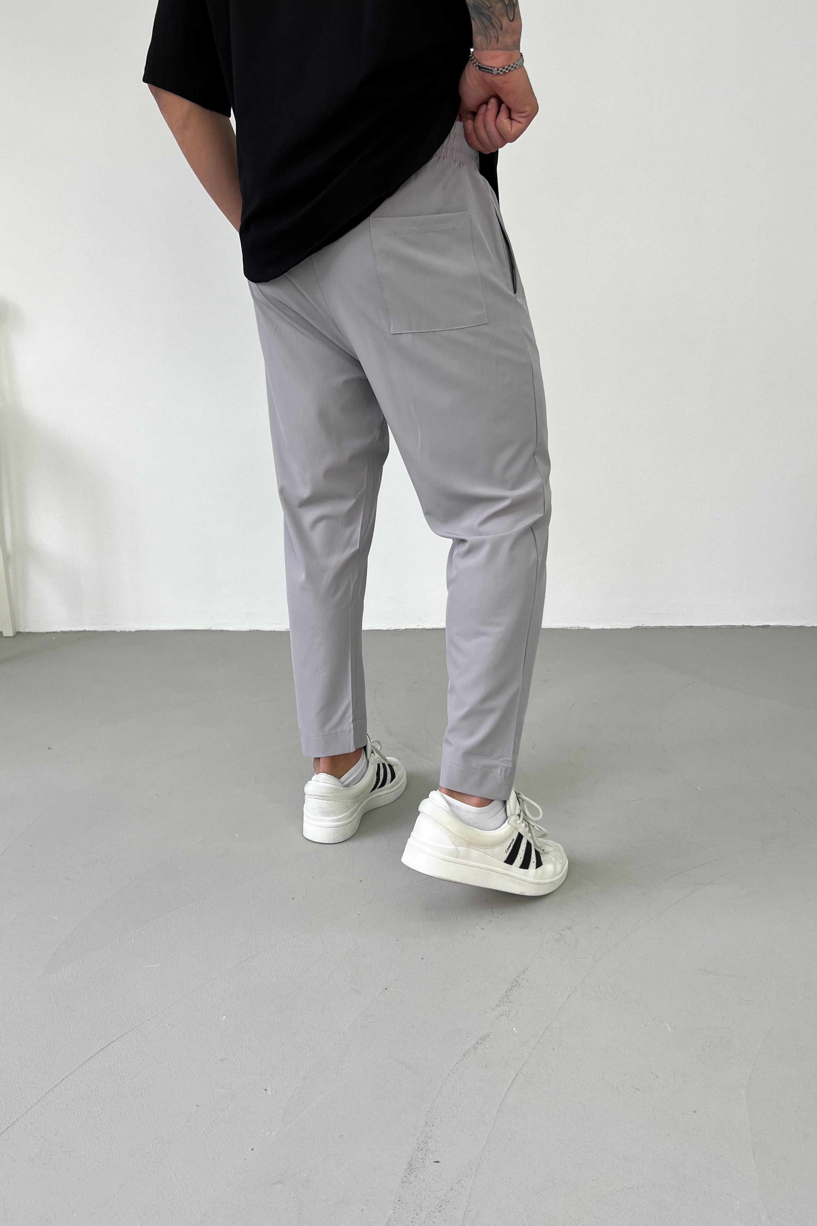 Paraşüt Kumaş Gri Likralı Jogger 1522