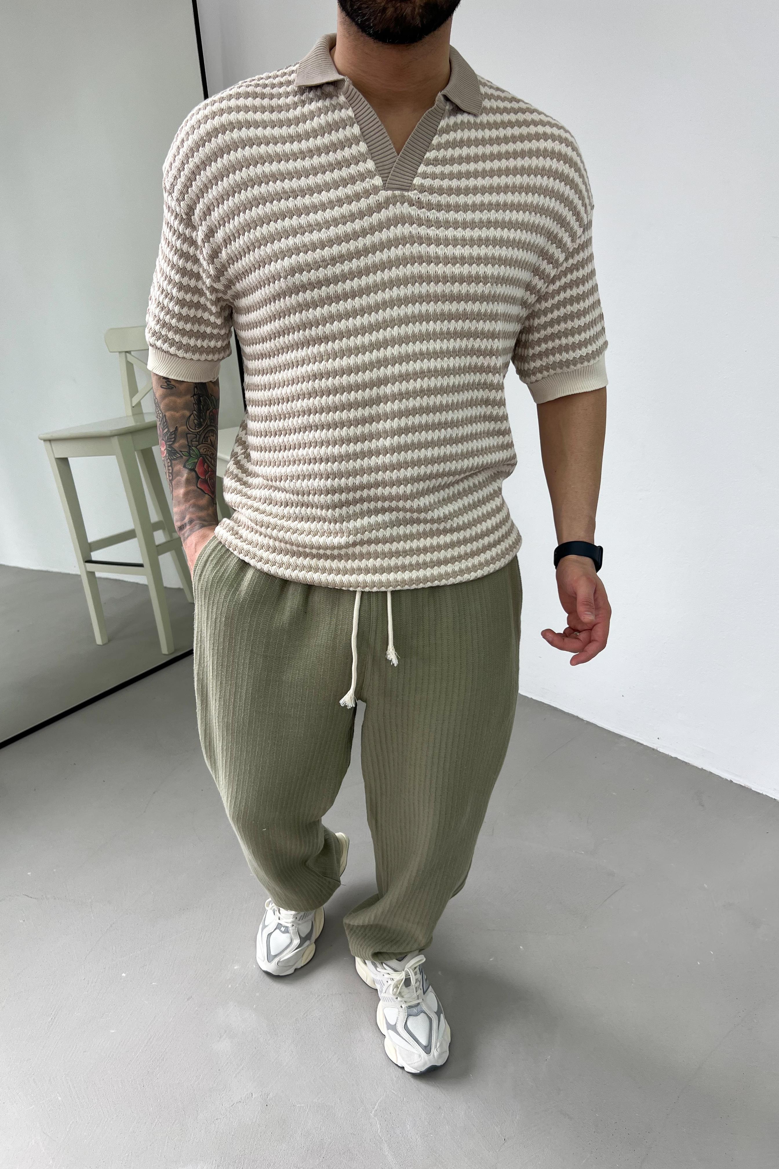 Diagonel Kumaş Polo Yaka Tshirt 24121