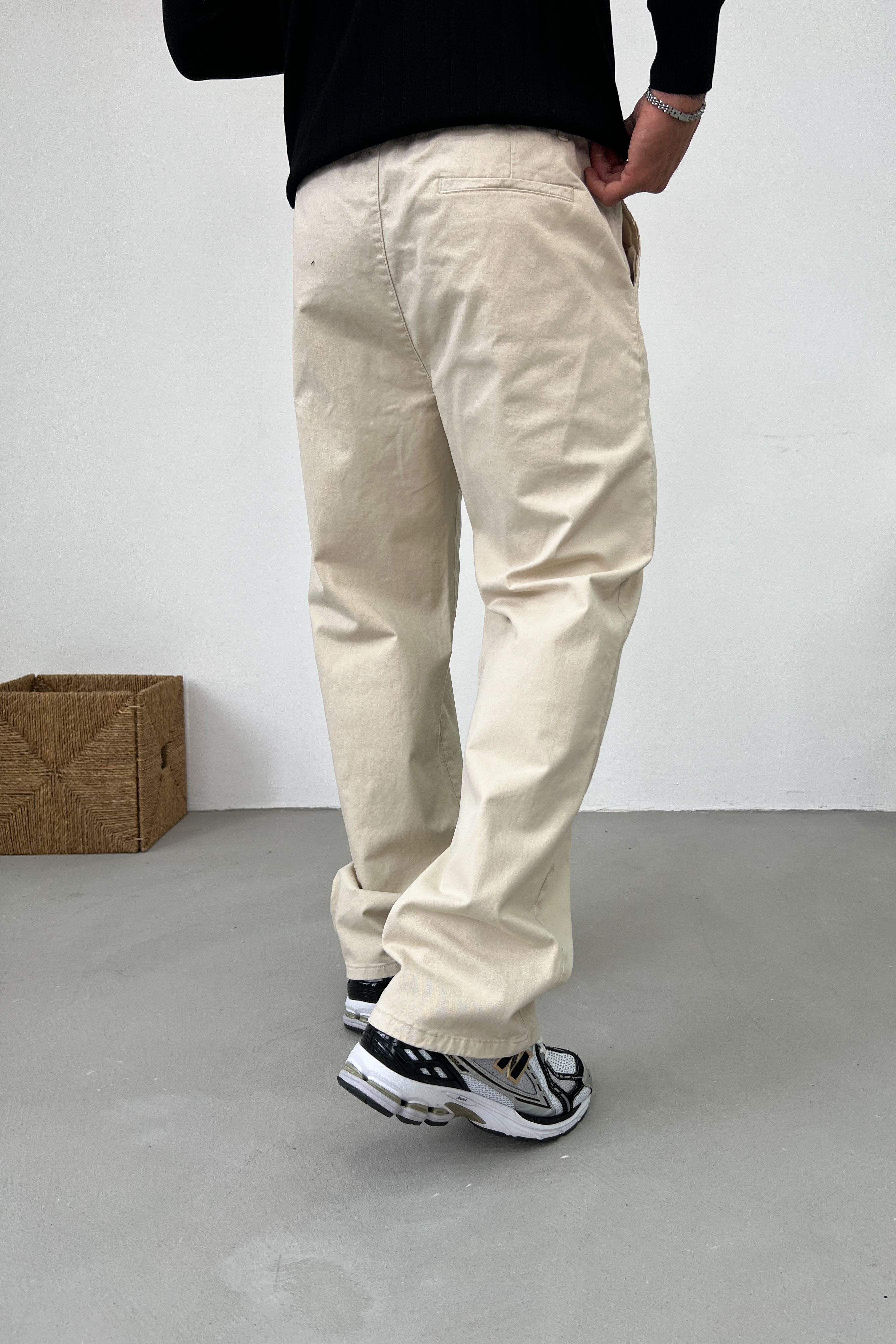 Beli İp Detaylı Gabardin Baggy Pantolon 3098