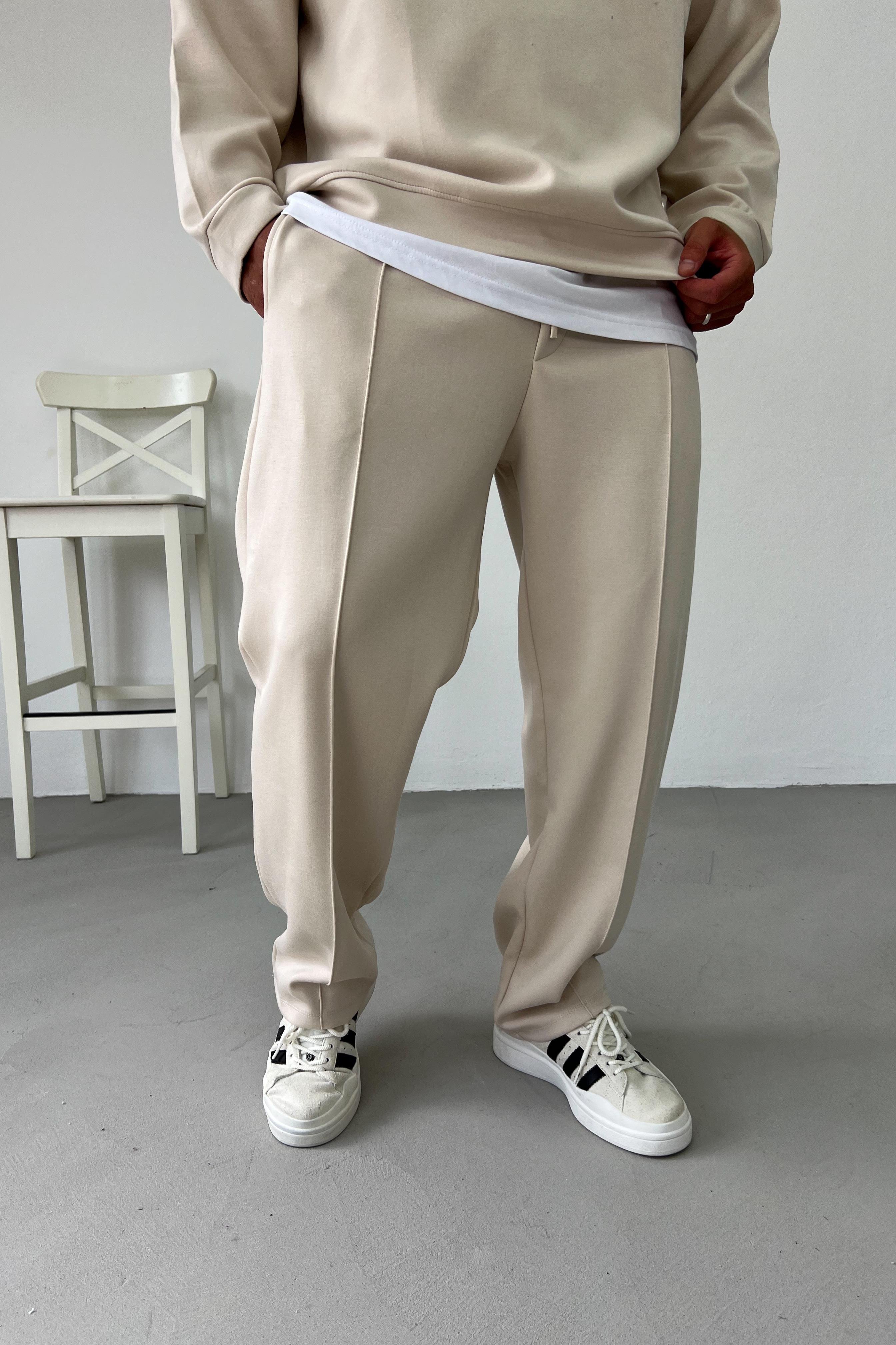 Oysho Kumaş Bej Baggy Eşofman 1538