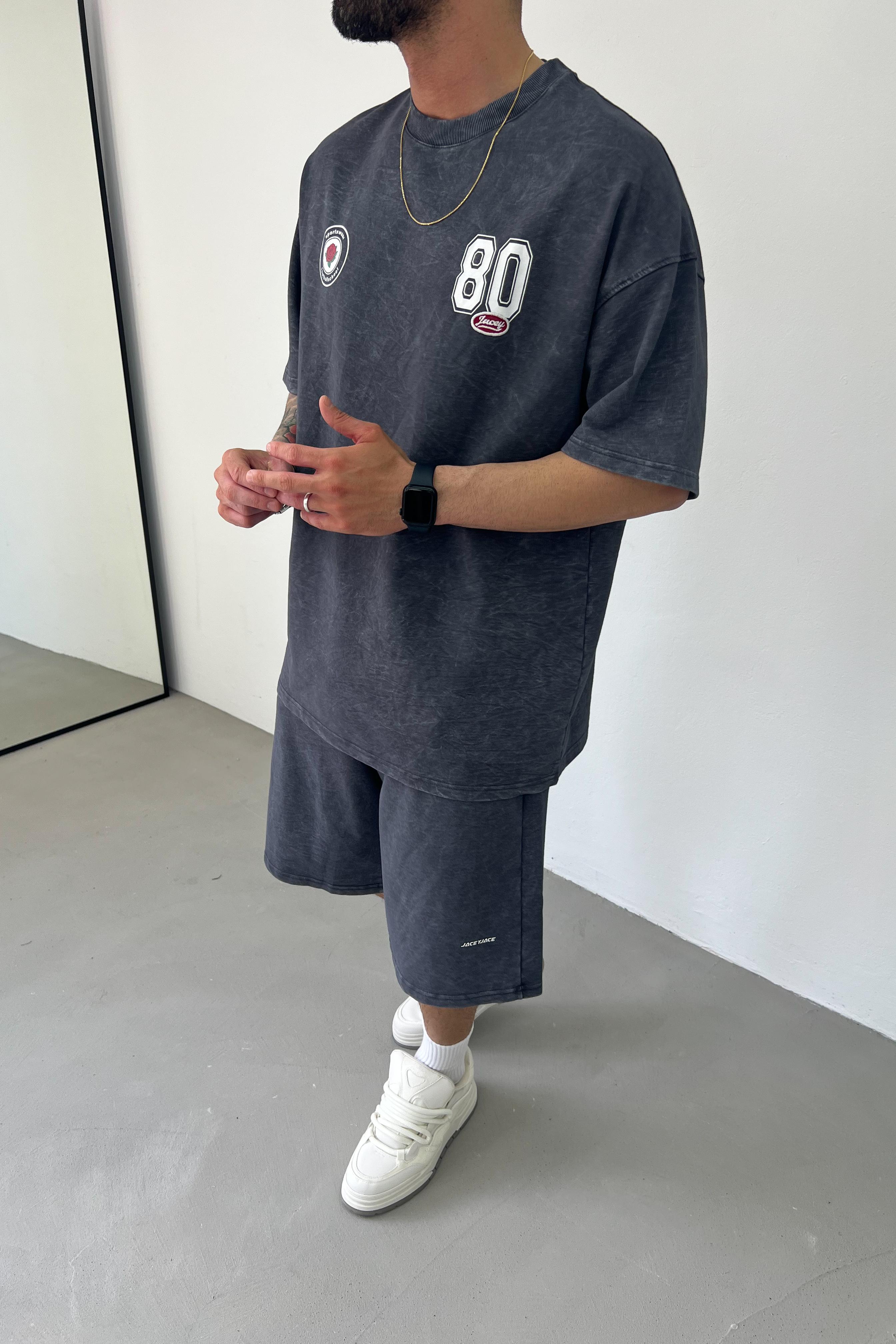 80 Baskılı Yıkamalı Oversize Tshirt 25Y192