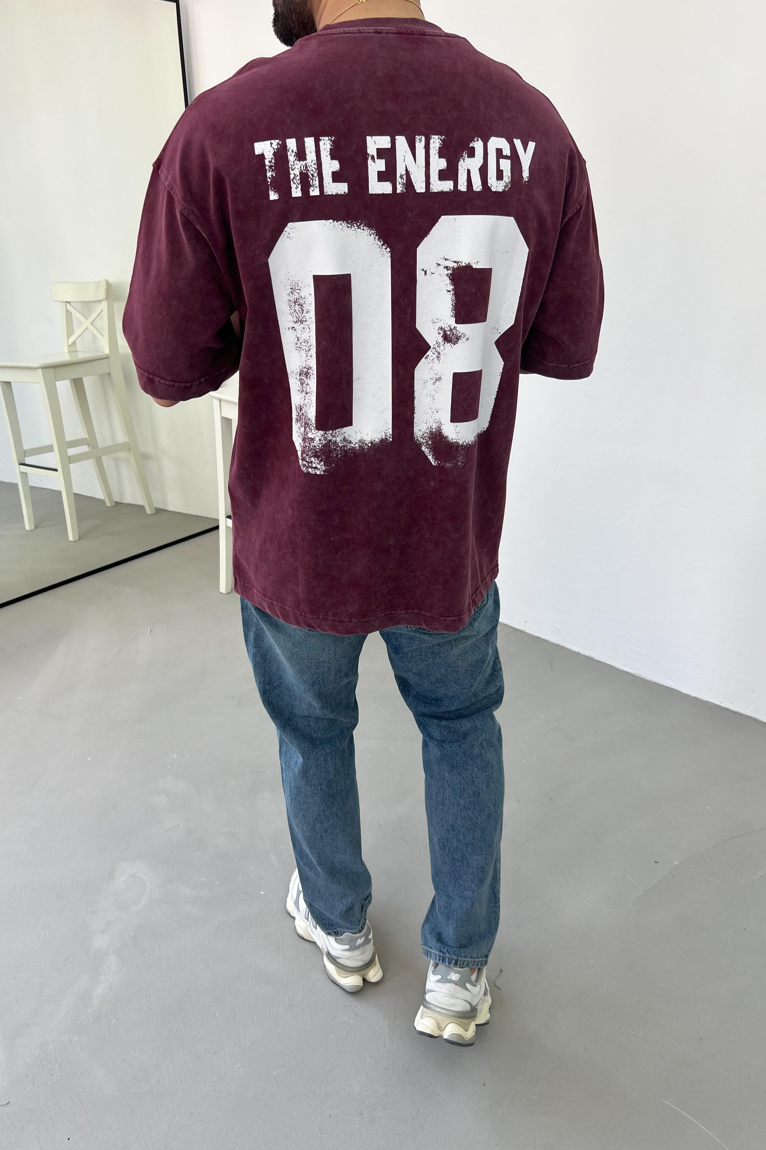 08 Energy Baskılı Yıkamalı Oversize Tshirt 71-28