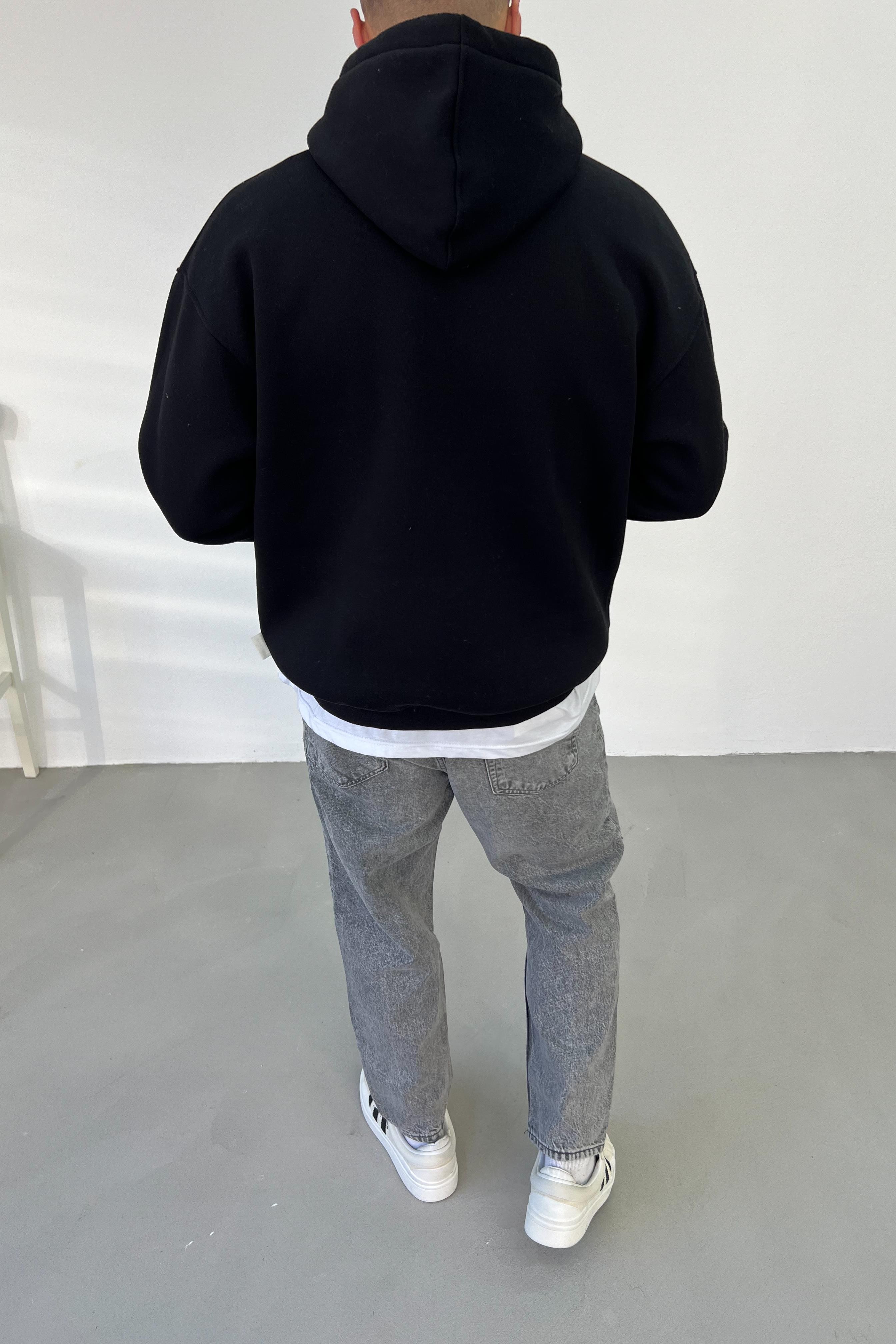 Respect Nakışlı Siyah Oversize Sweatshirt 1171