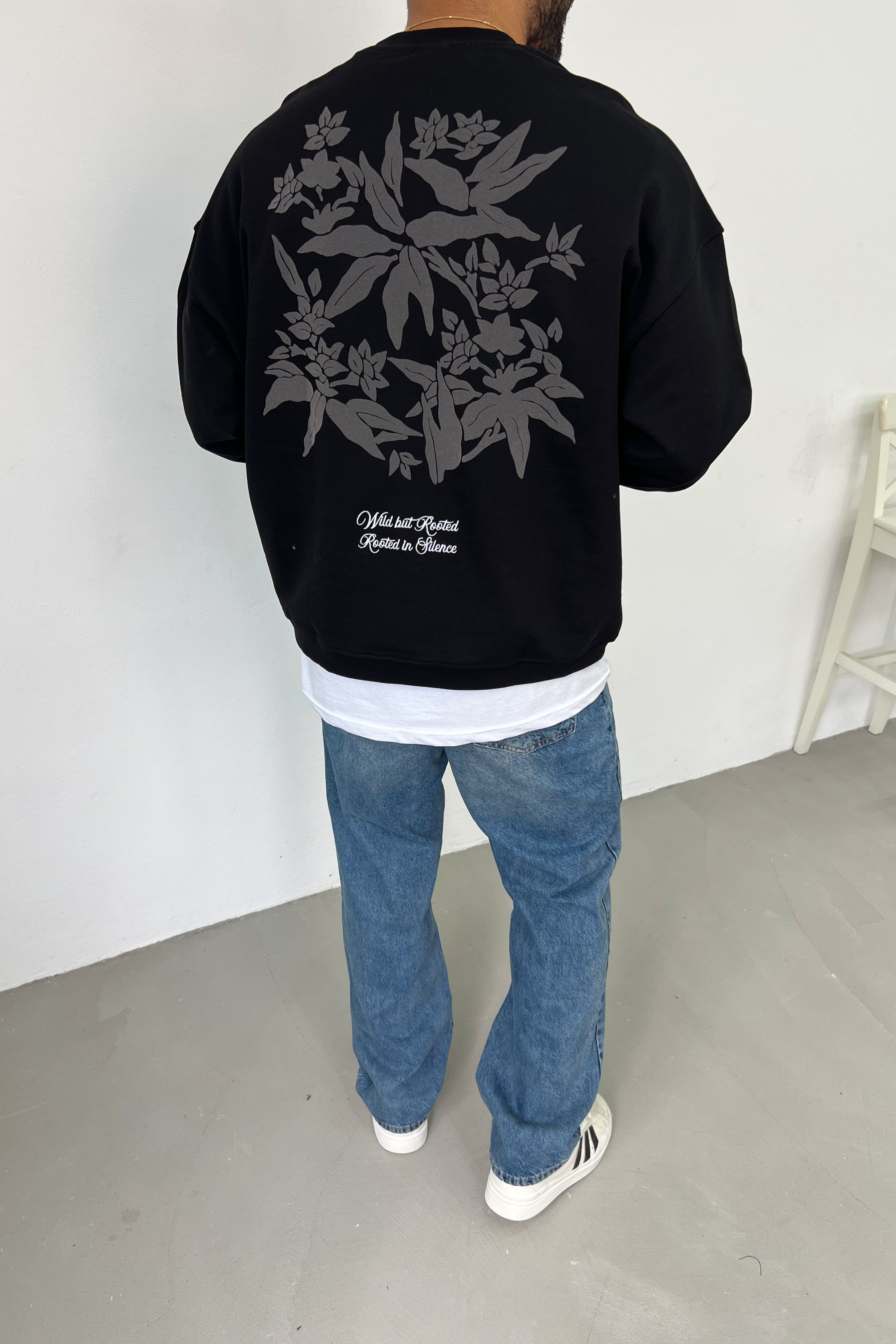 Roasted Baskılı Oversize Sweatshirt 26K131 - Siyah