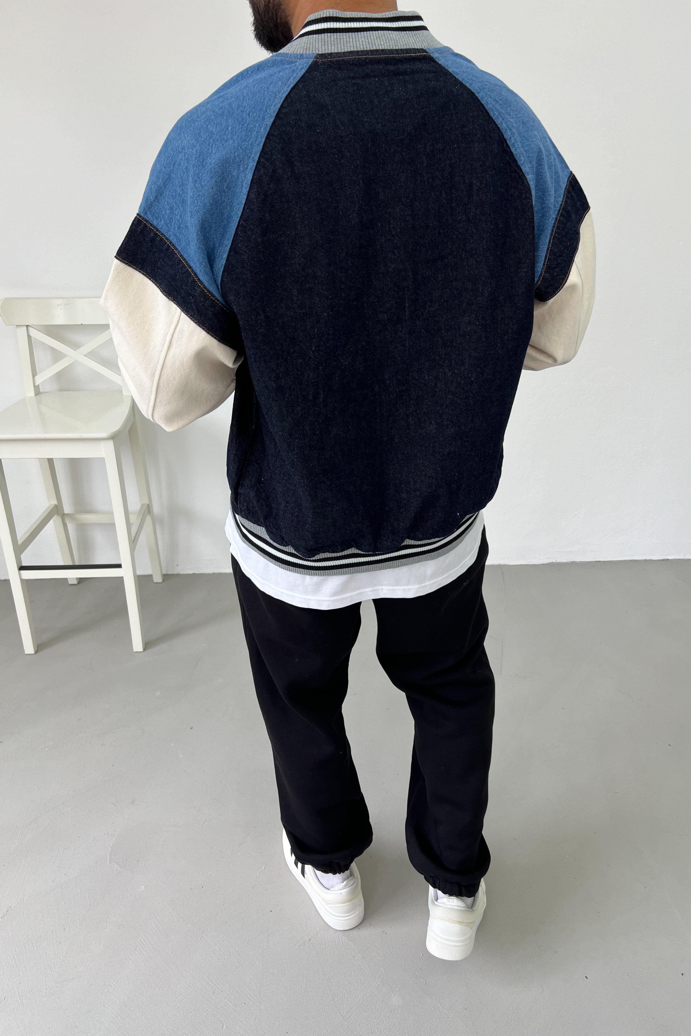 Oversize Parçalı Kolej Ceket 6553
