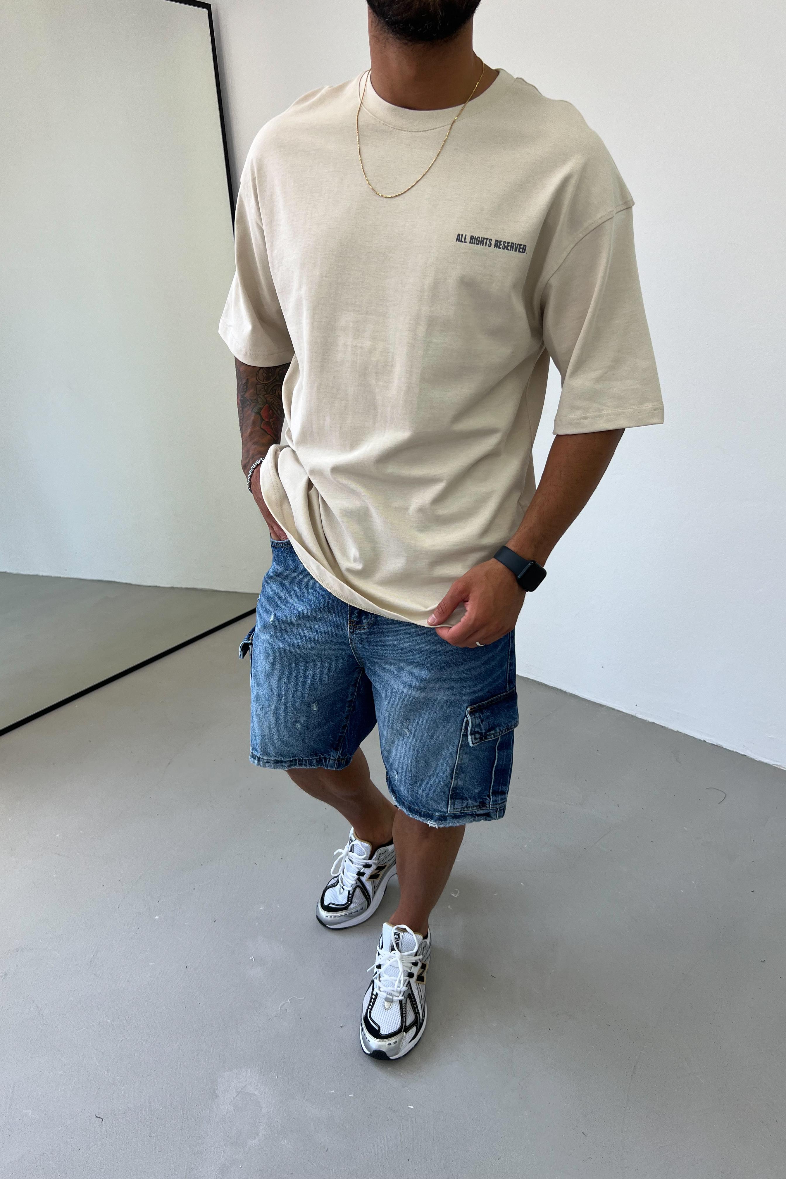Wipe Baskılı Oversize Tshirt 20-51