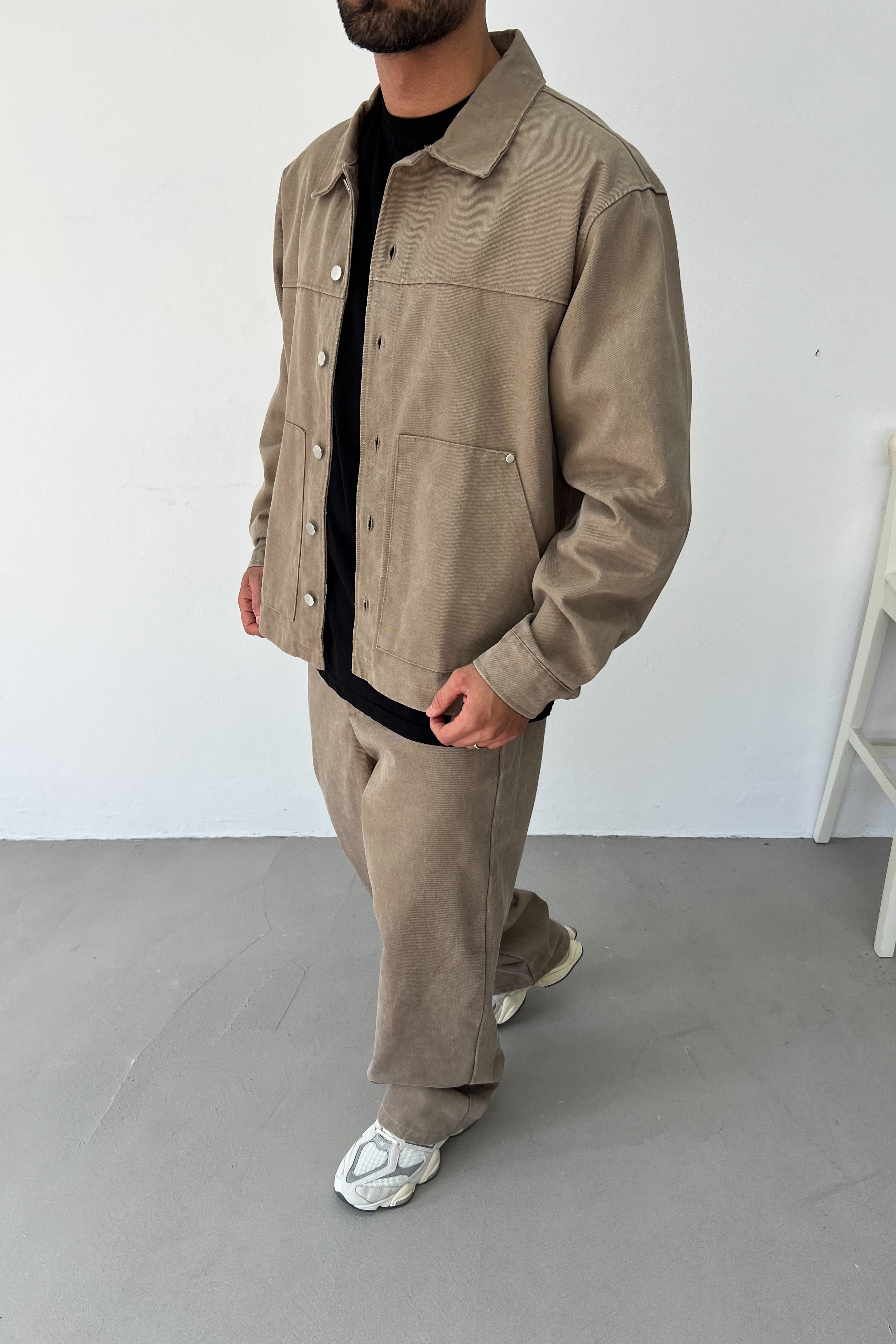 Yıkamalı Basic Oversize Kot Takım 90-04