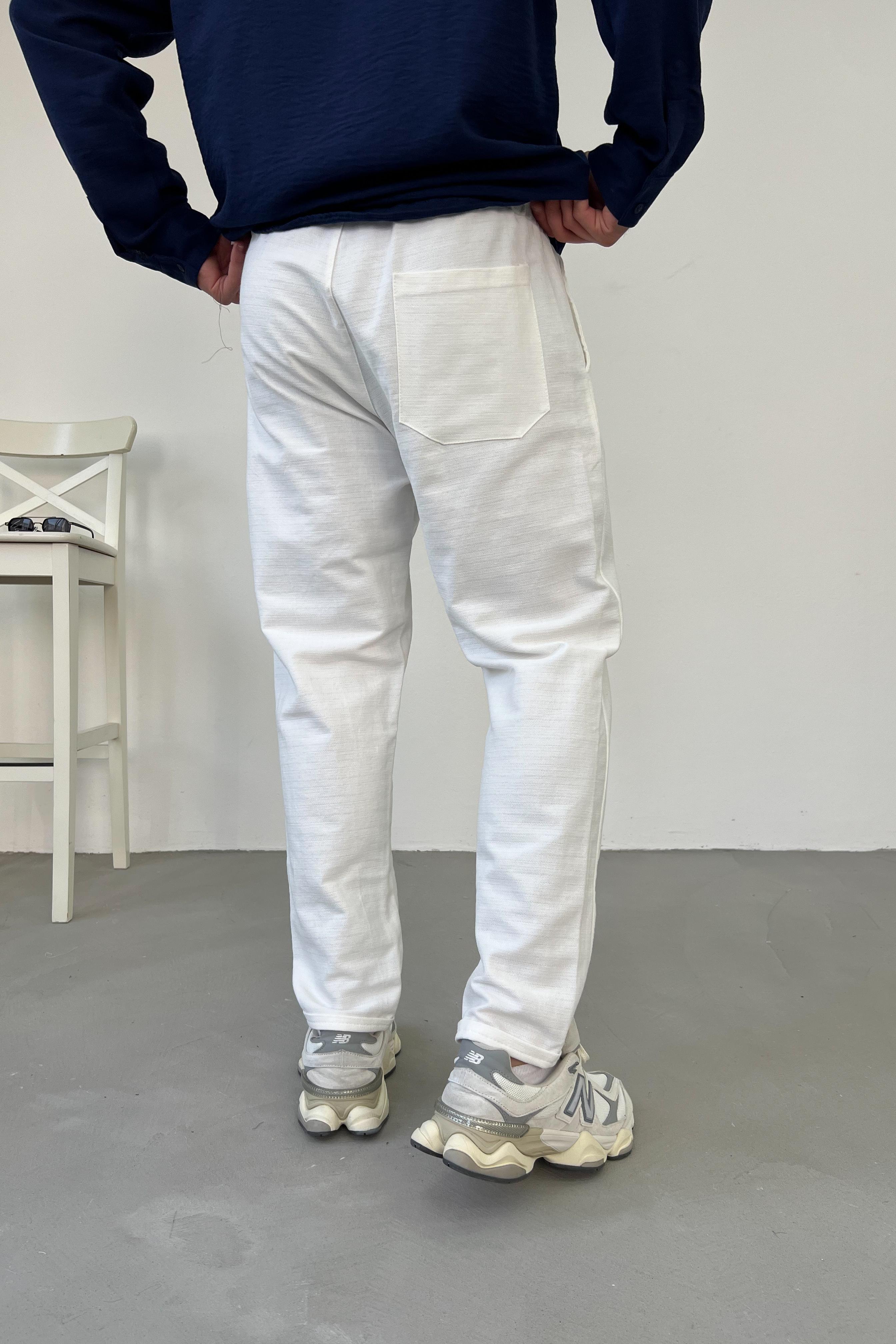 Duble Paça Pileli Keten Pantolon 0010