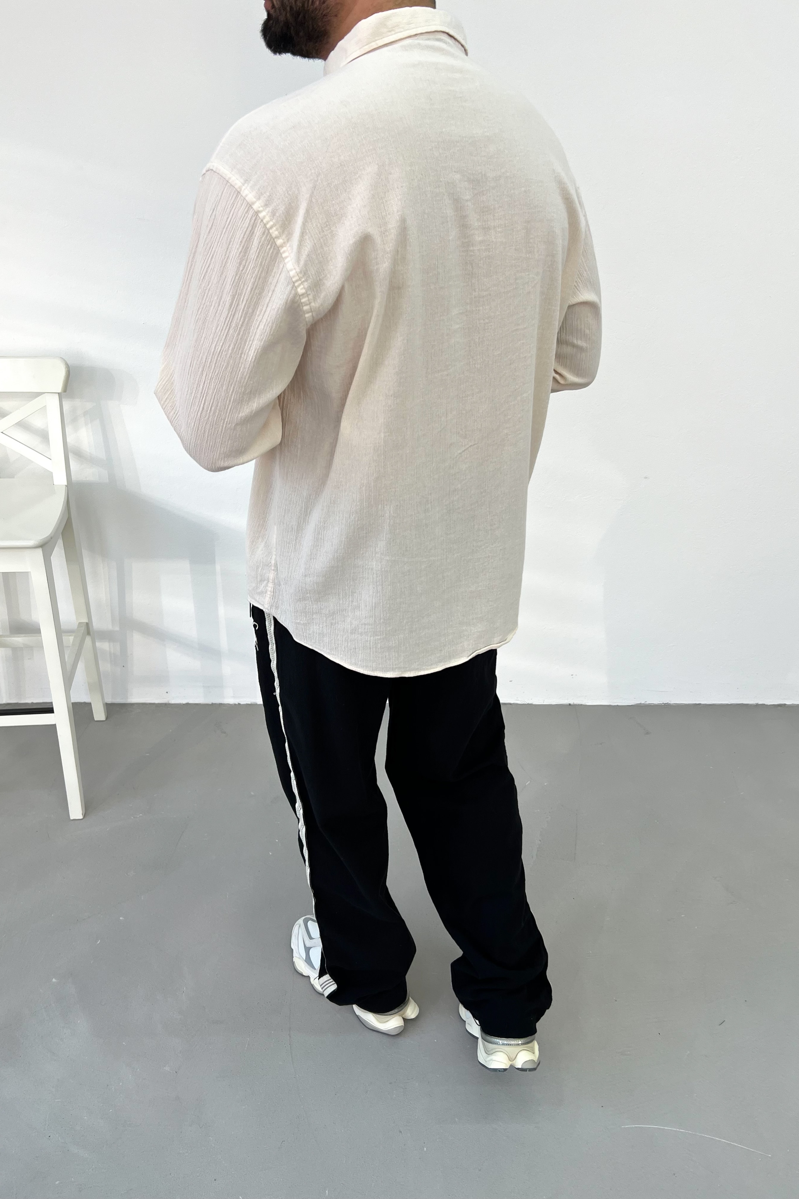 Krinkıl Kumaş Oversize Gömlek 5474