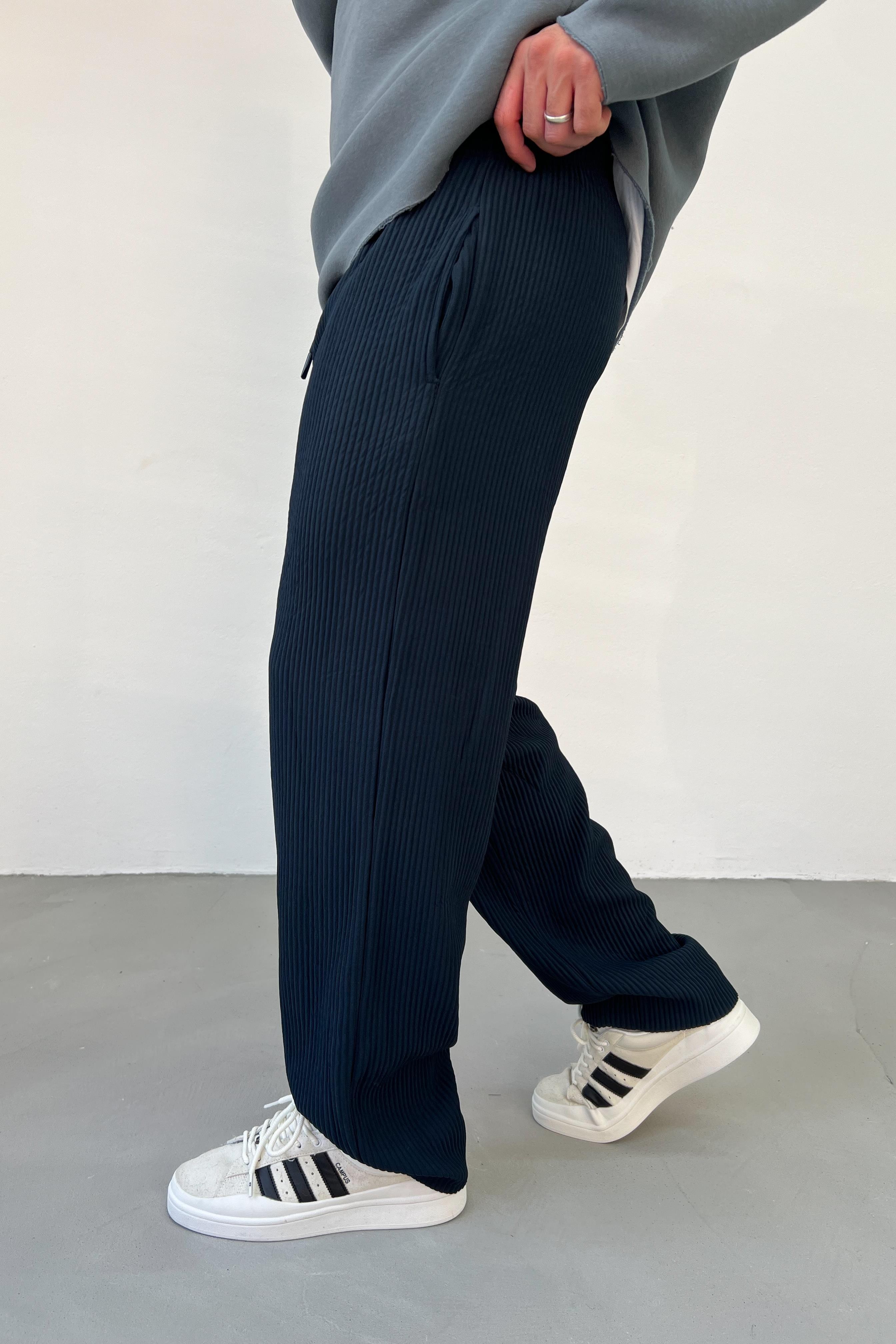 Ottoman Kumaş Fitilli Lacivert Baggy Eşofman 1544