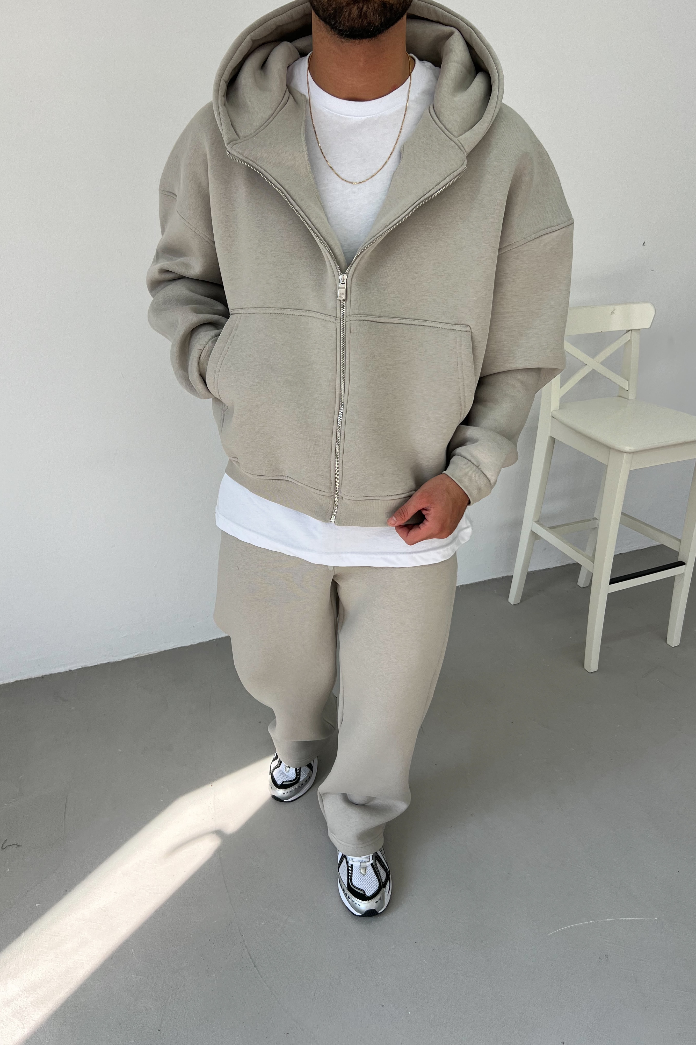 Kapüşonlu Oversize Basic Sweatshirt 26K115 - Gri
