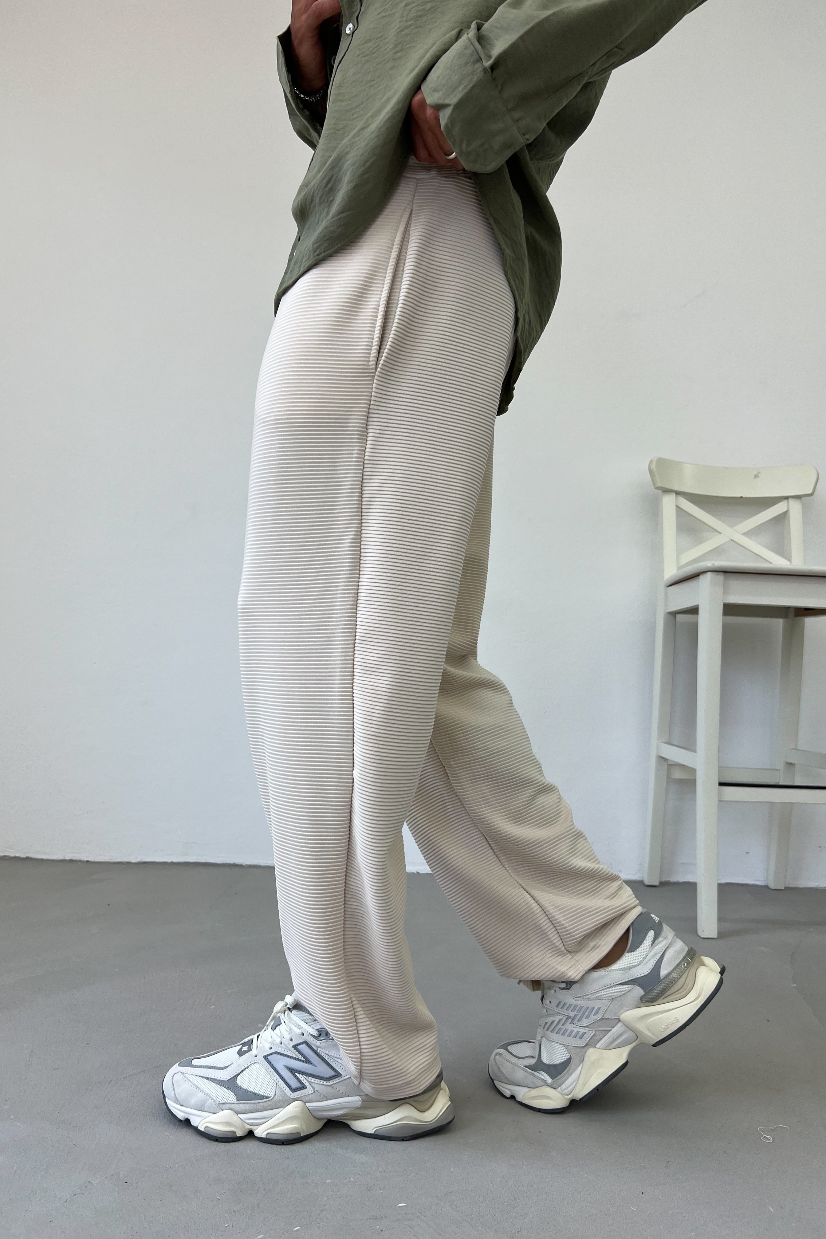 Yatay Çizgili Basic Baggy Eşofman 435