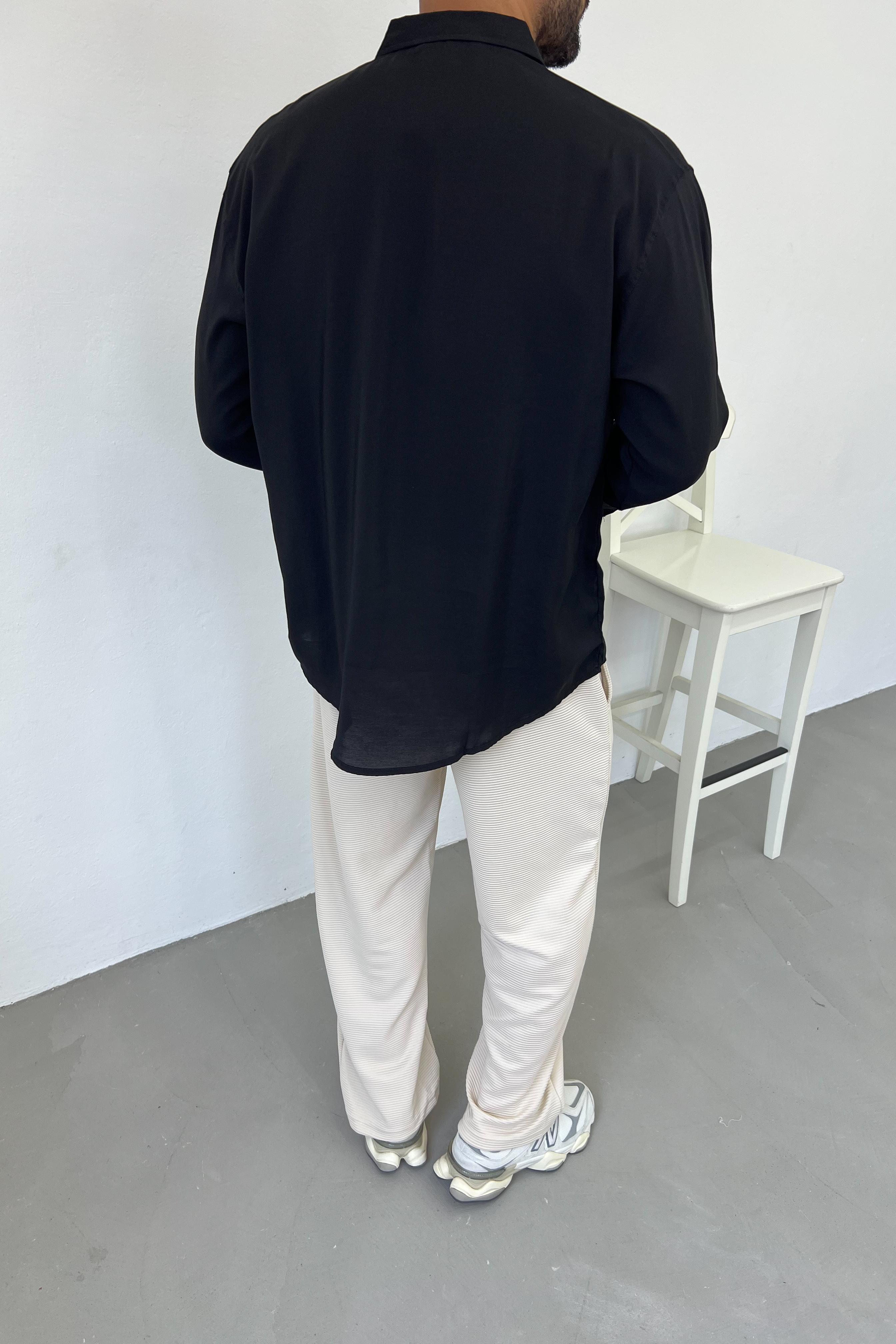 Tensel Kumaş Basic Oversize Gömlek 40-36