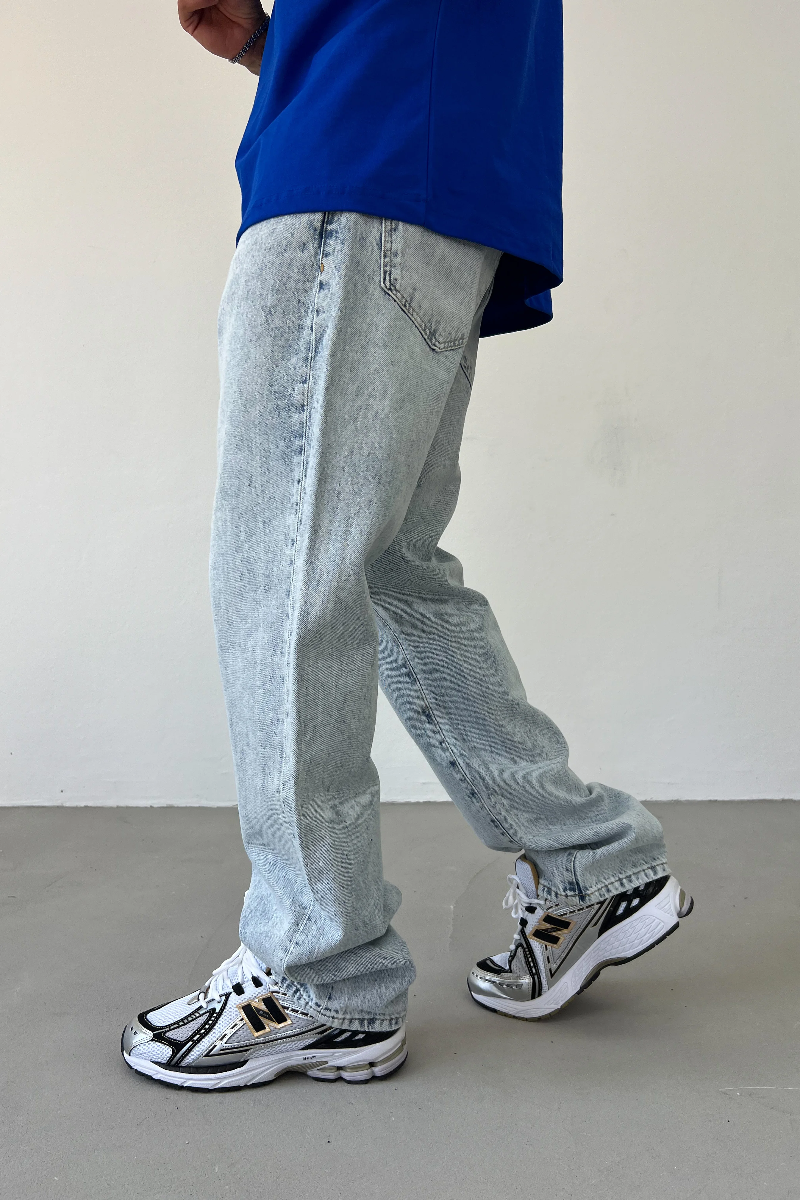 Buz Mavi Baggy Pantolon 16716-STD