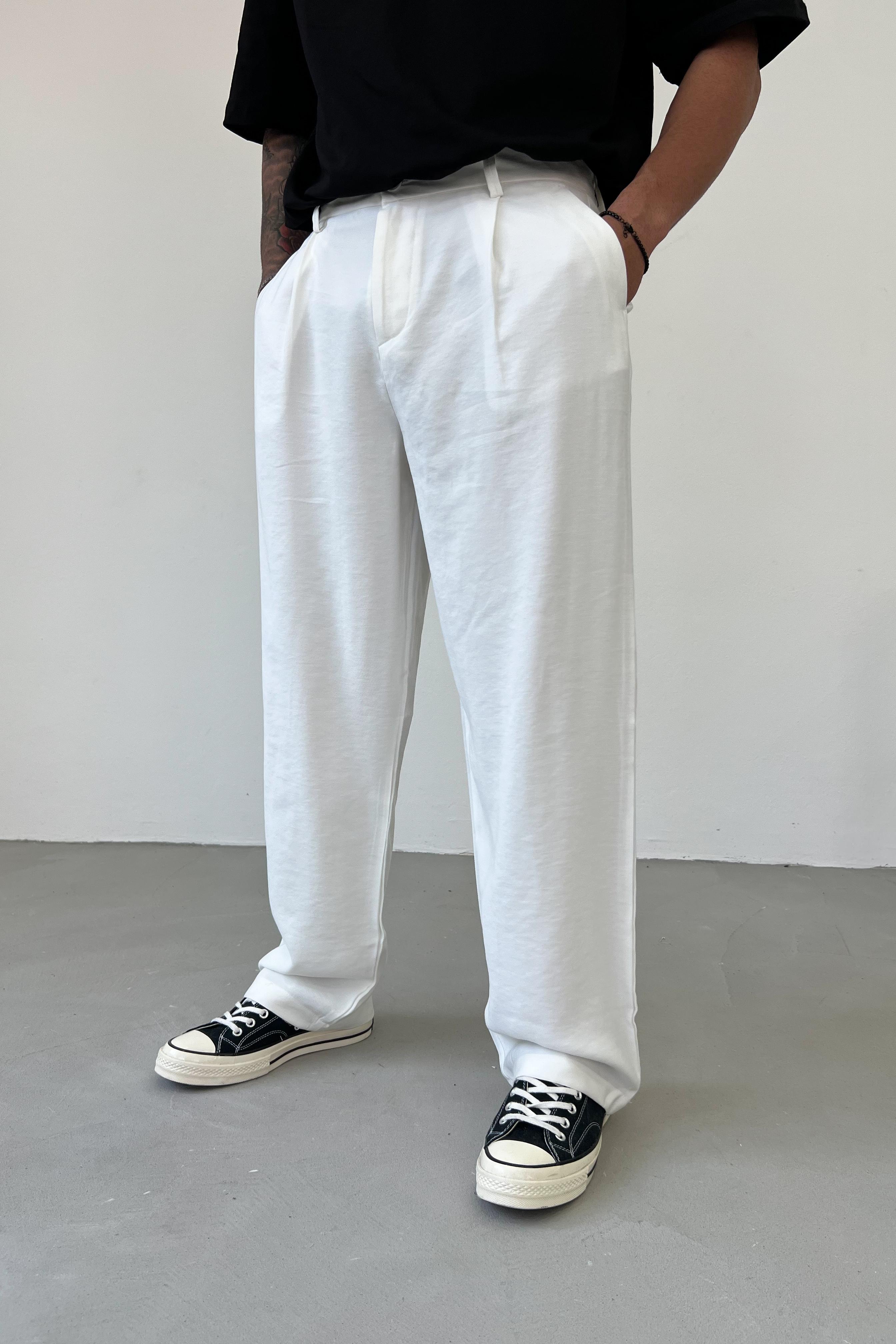 Modal Kumaş Pileli Baggy Pantolon 1233