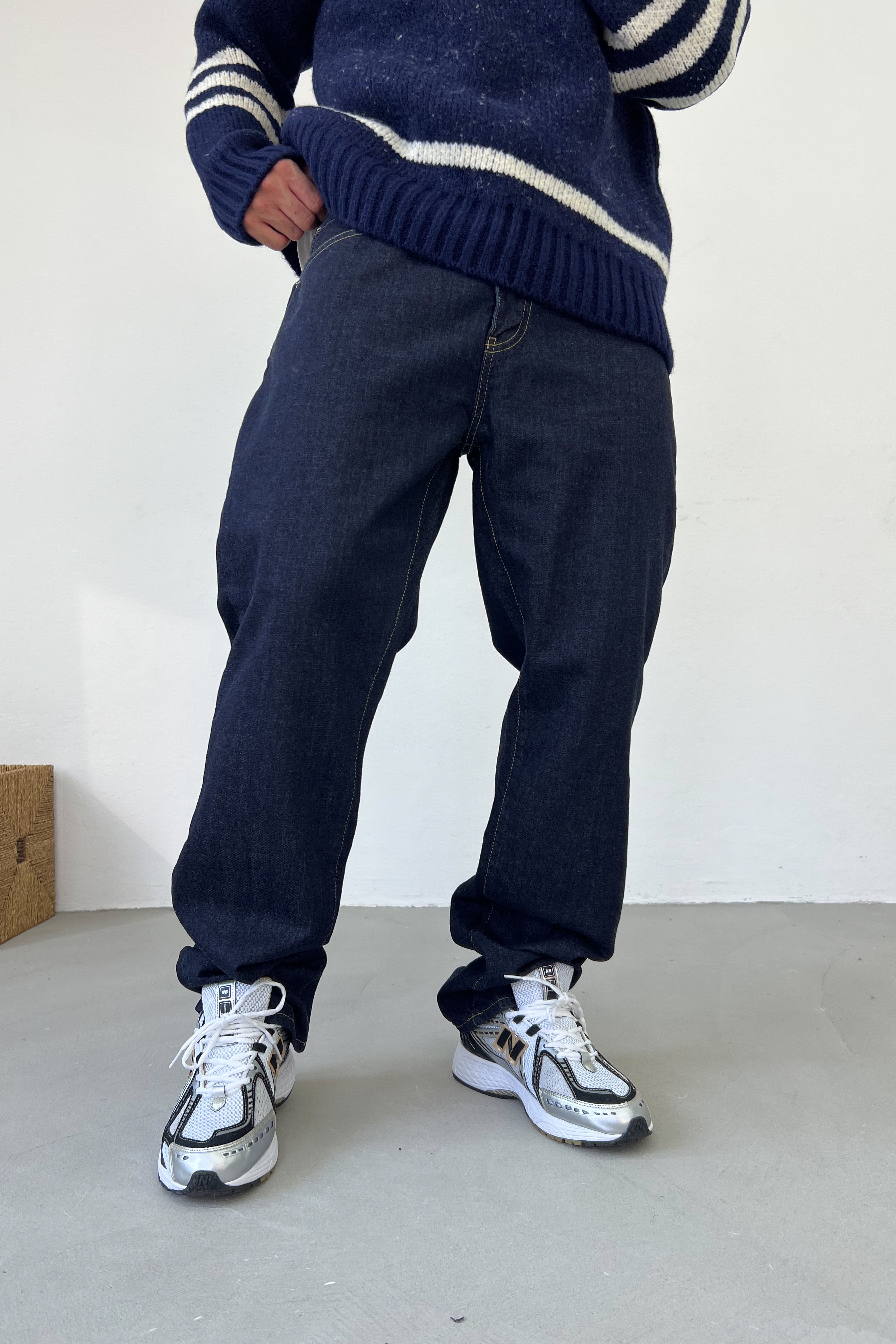 Lacivert Basic Baggy Pantolon 16914-1