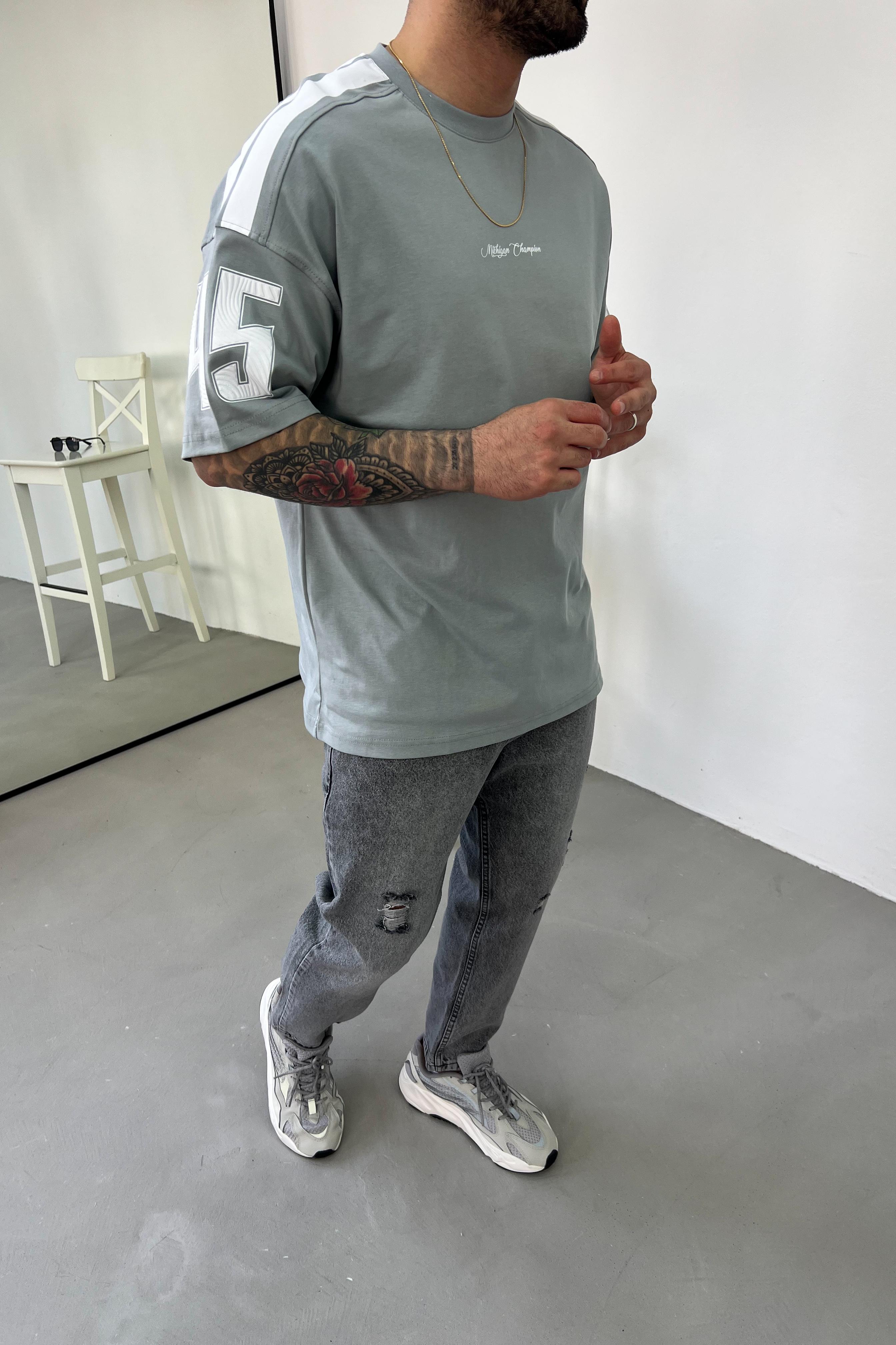 45 Baskılı Oversize Tshirt 25Y90