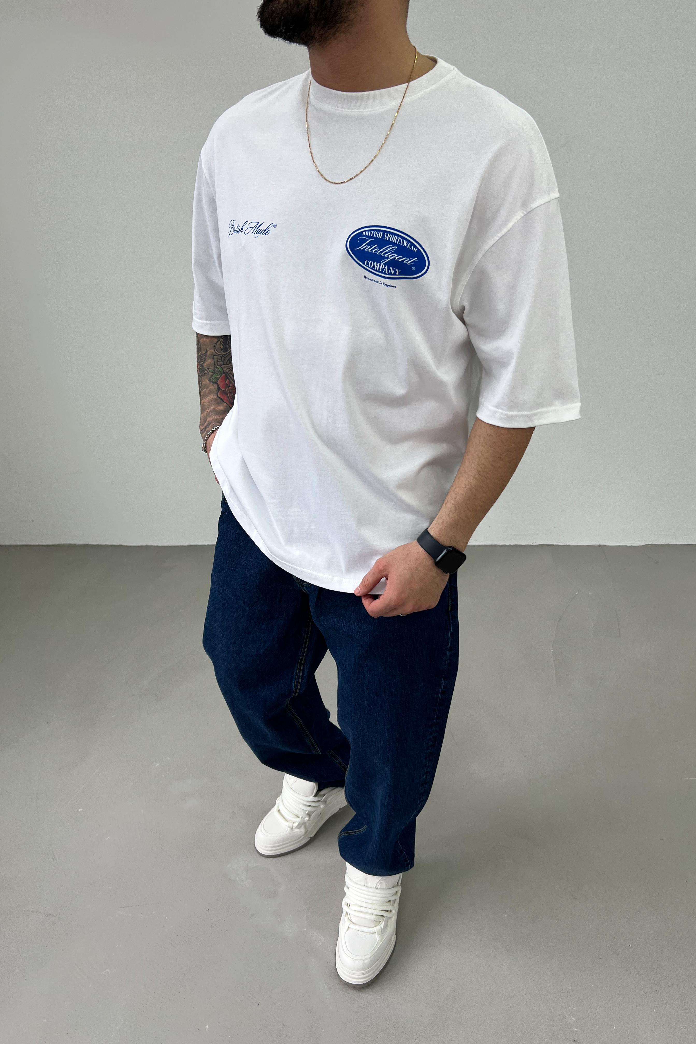 British Made Baskılı Oversize Tshirt 2502