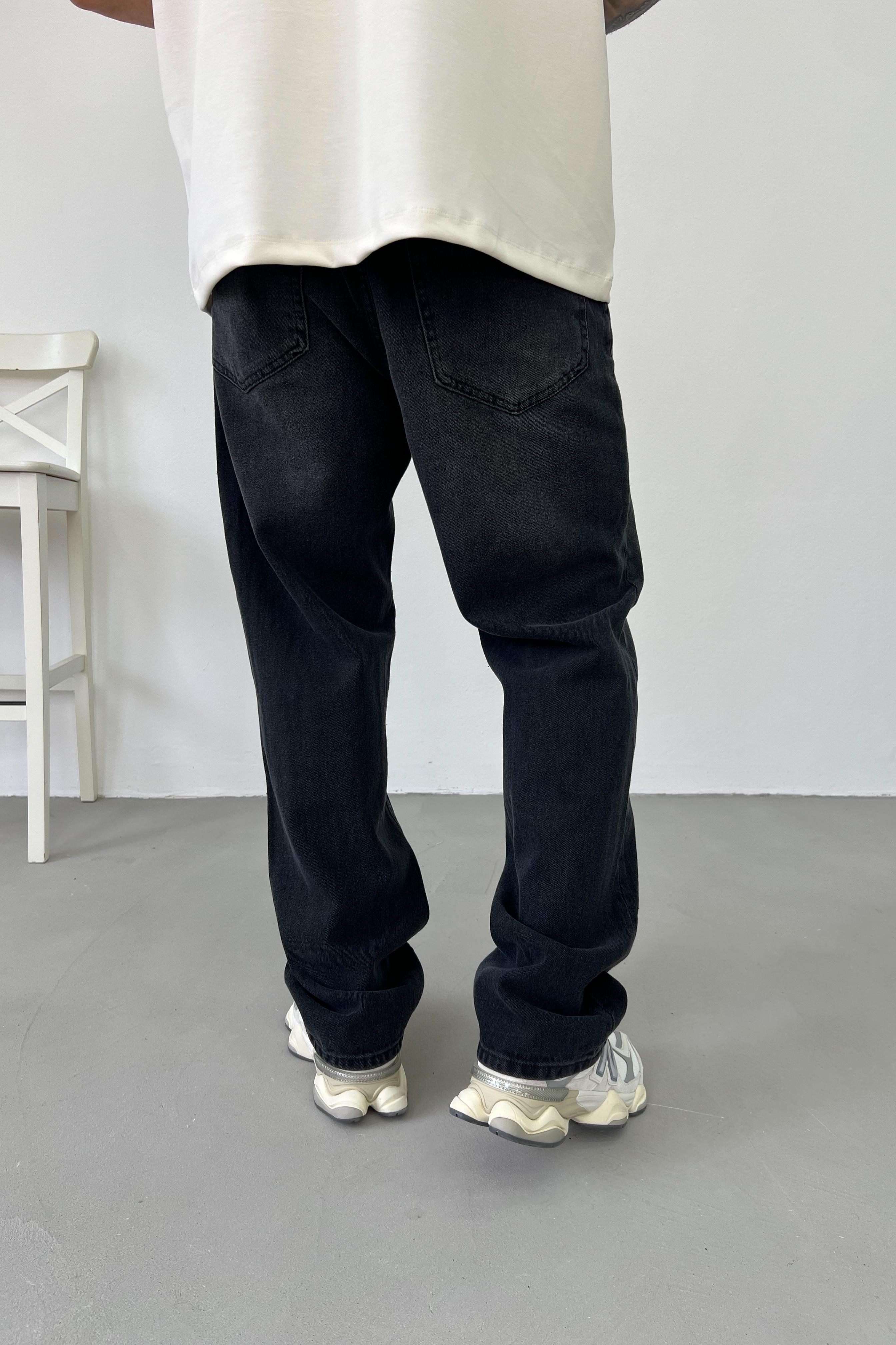 Taşlamalı Füme Baggy Pantolon 16728-1