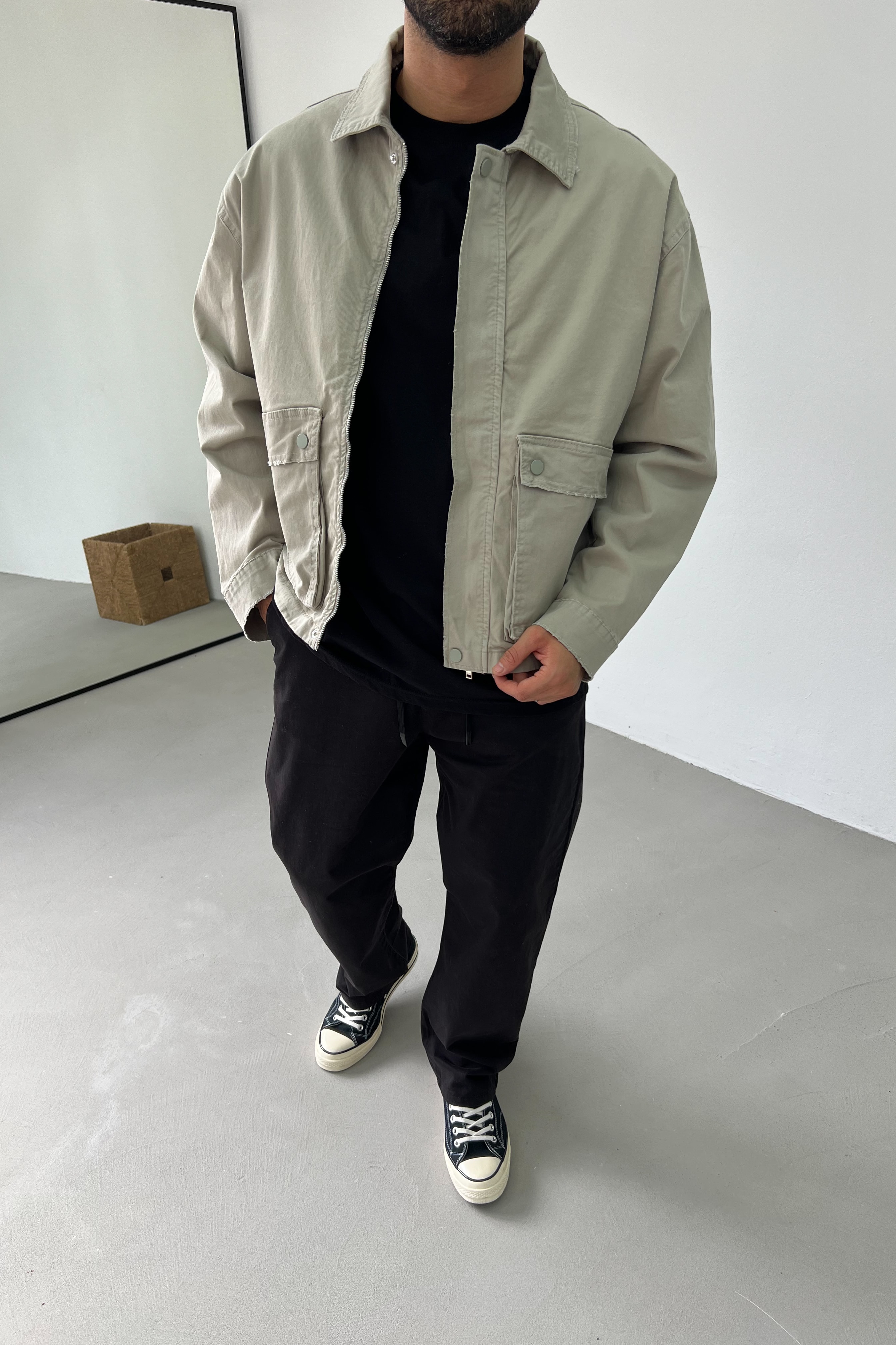 Oversize Tokyo Gabardin Ceket 7401 - Mint