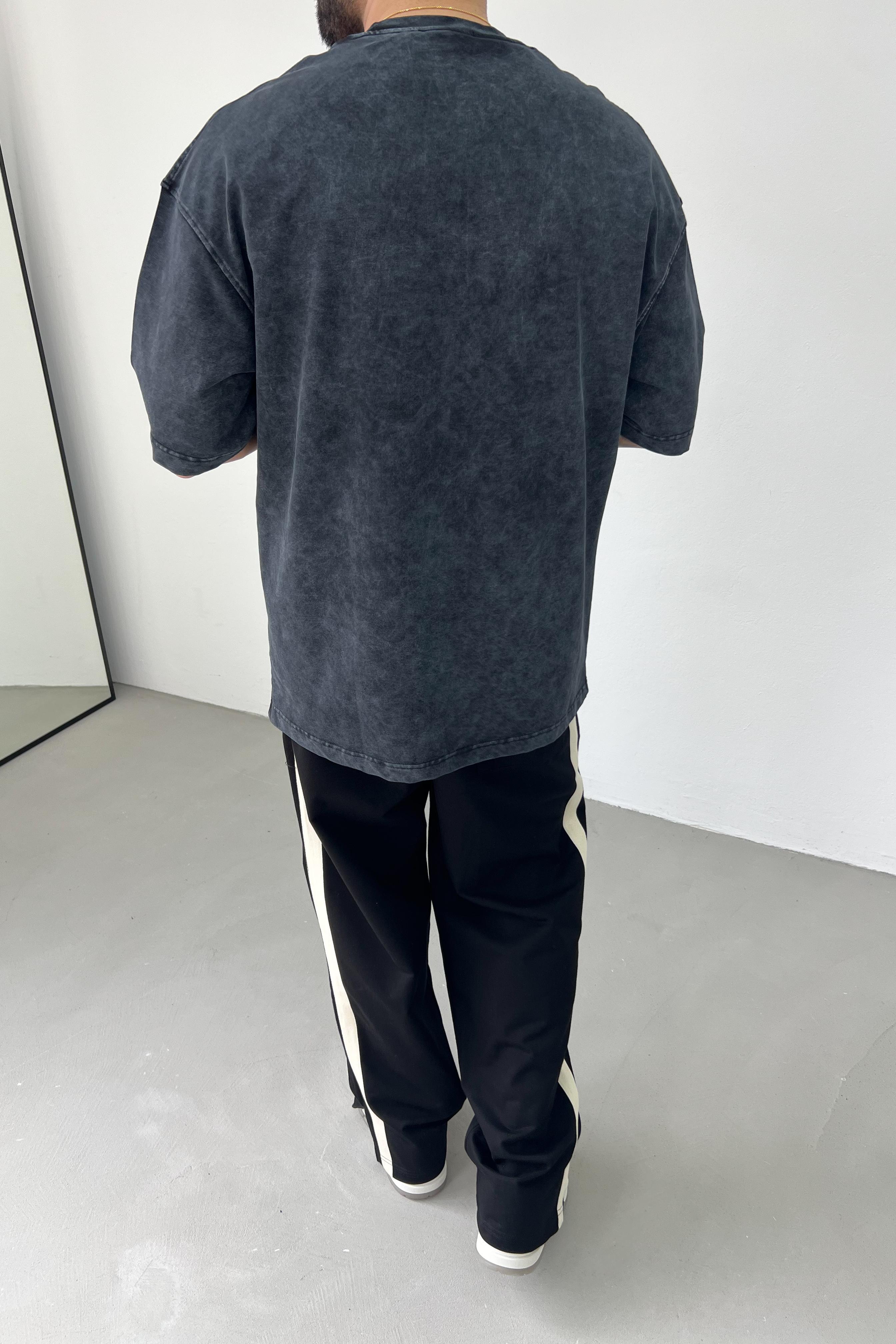 Essence of Life Yazılı Yıkamalı Oversize Tshirt 71-16