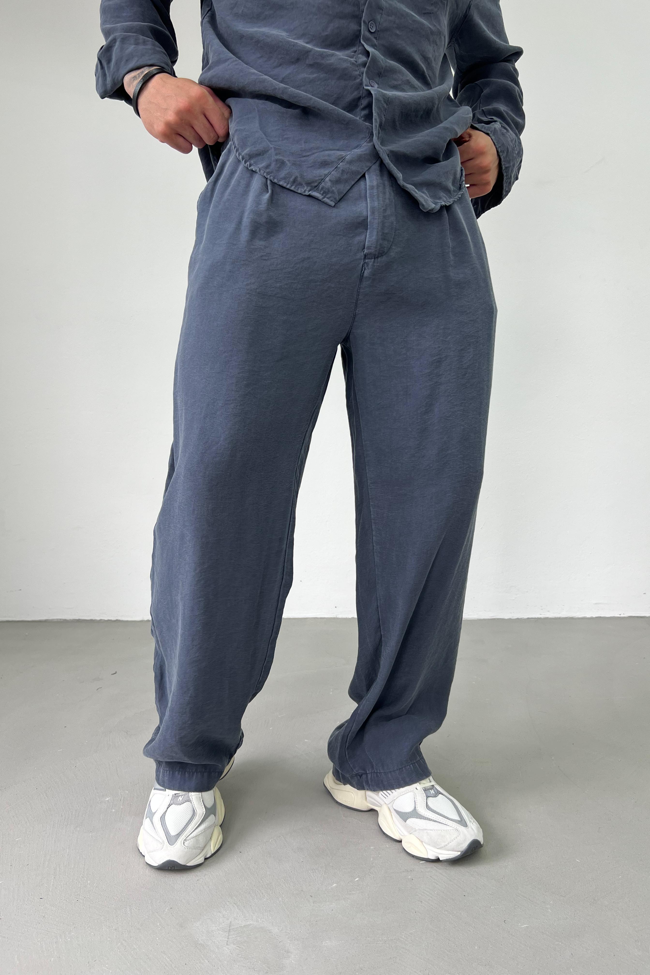 Modal Yıkamalı Baggy Pantolon 1171 - Lacivert
