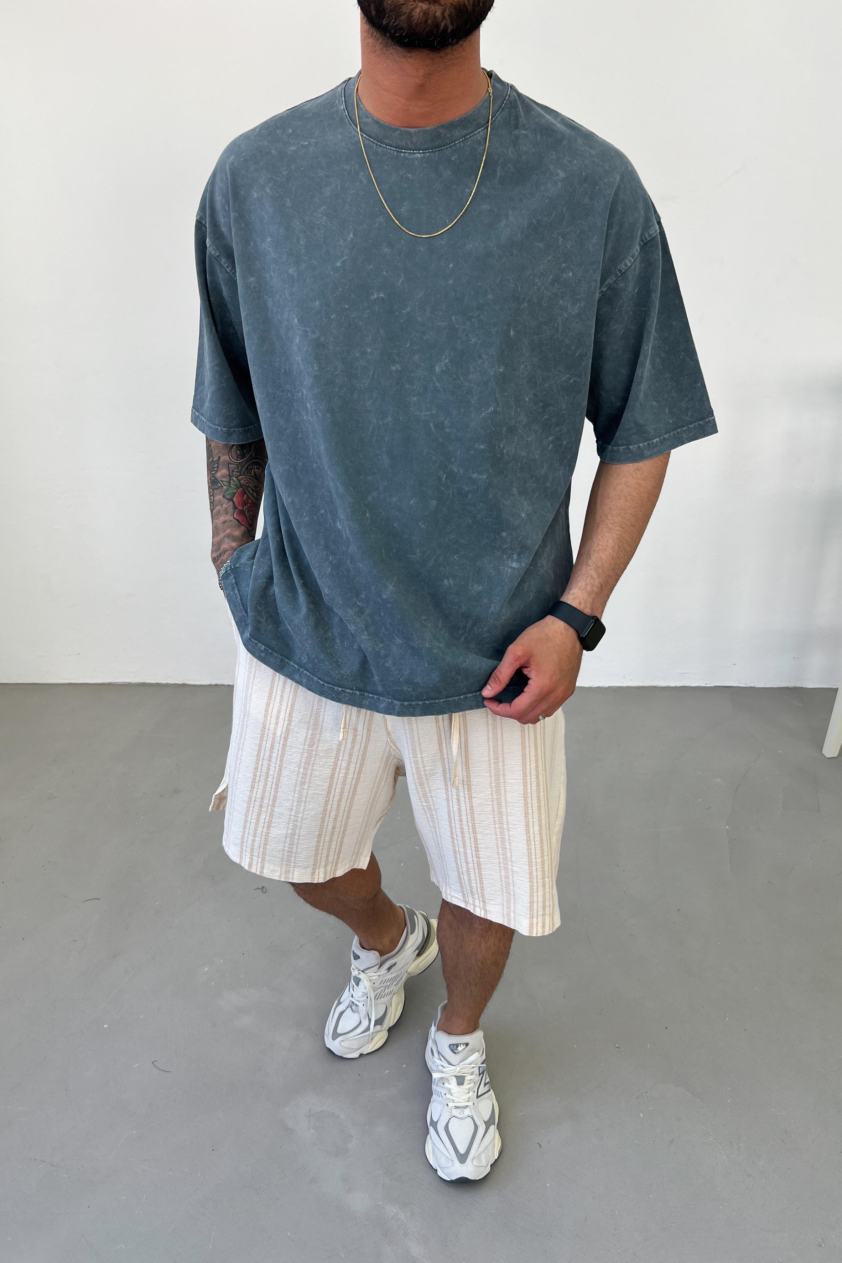Yıkamalı Basic Oversize Tshirt Y295