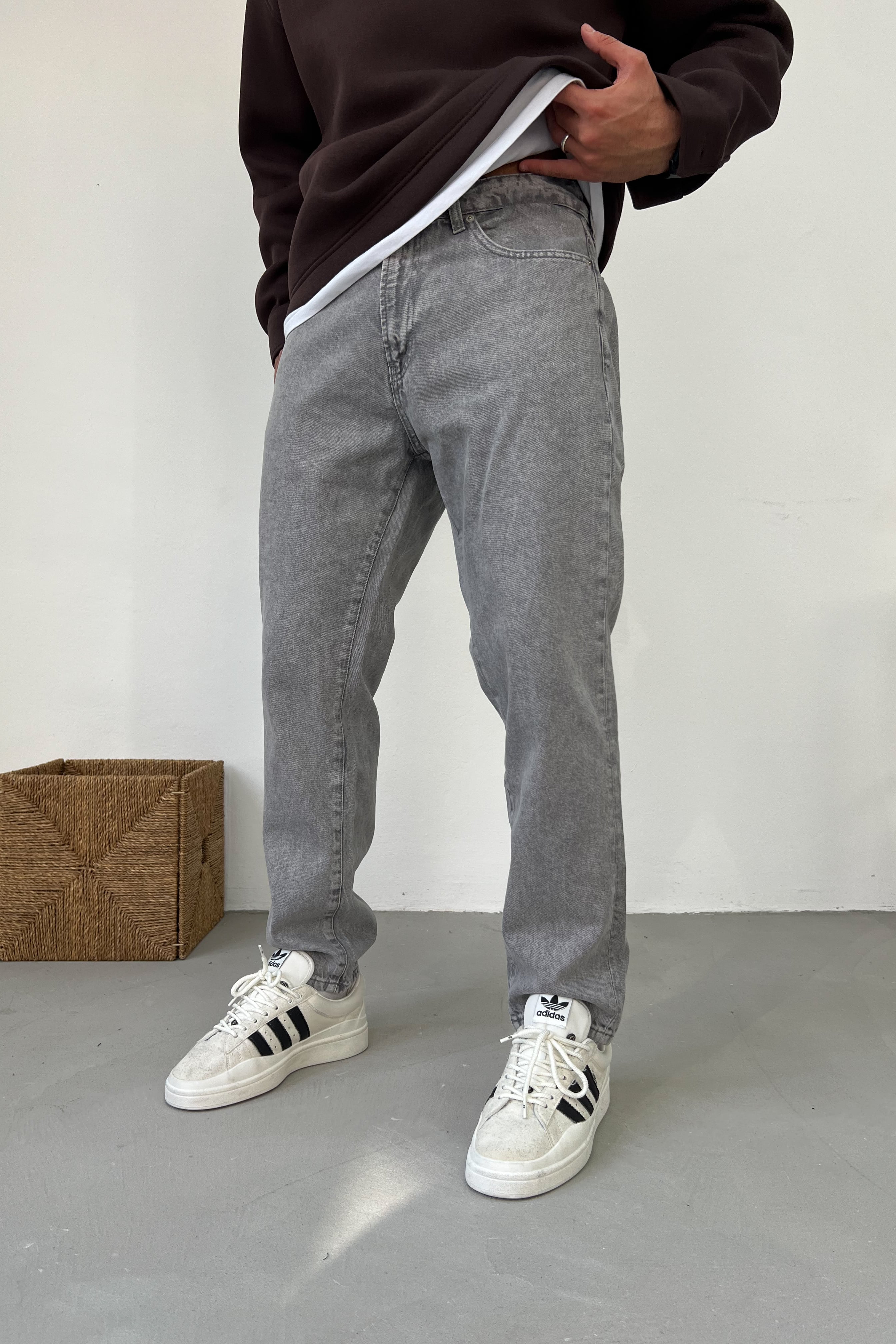 Gri Boyfriend Pantolon 16746-1