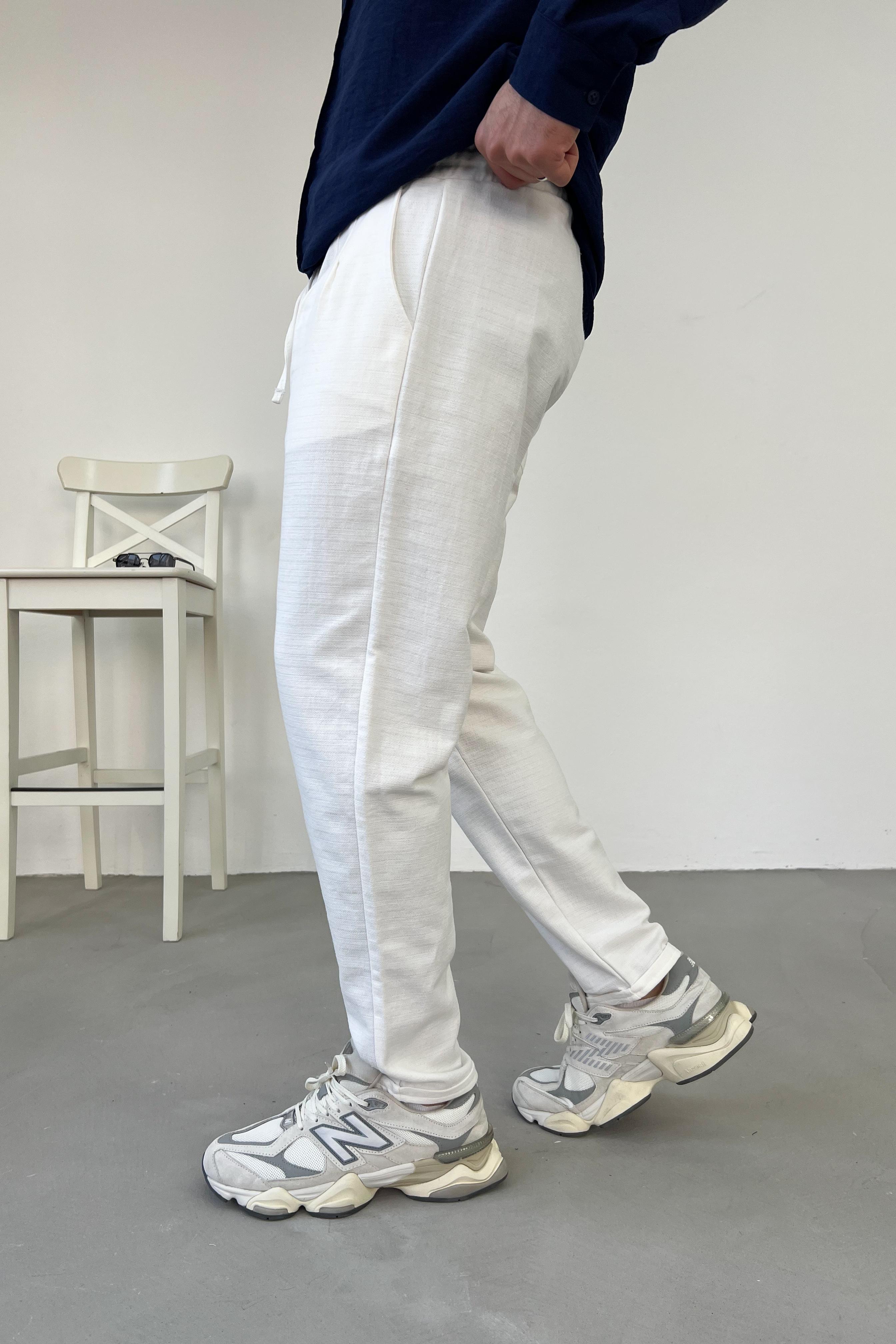 Duble Paça Pileli Keten Pantolon 0010