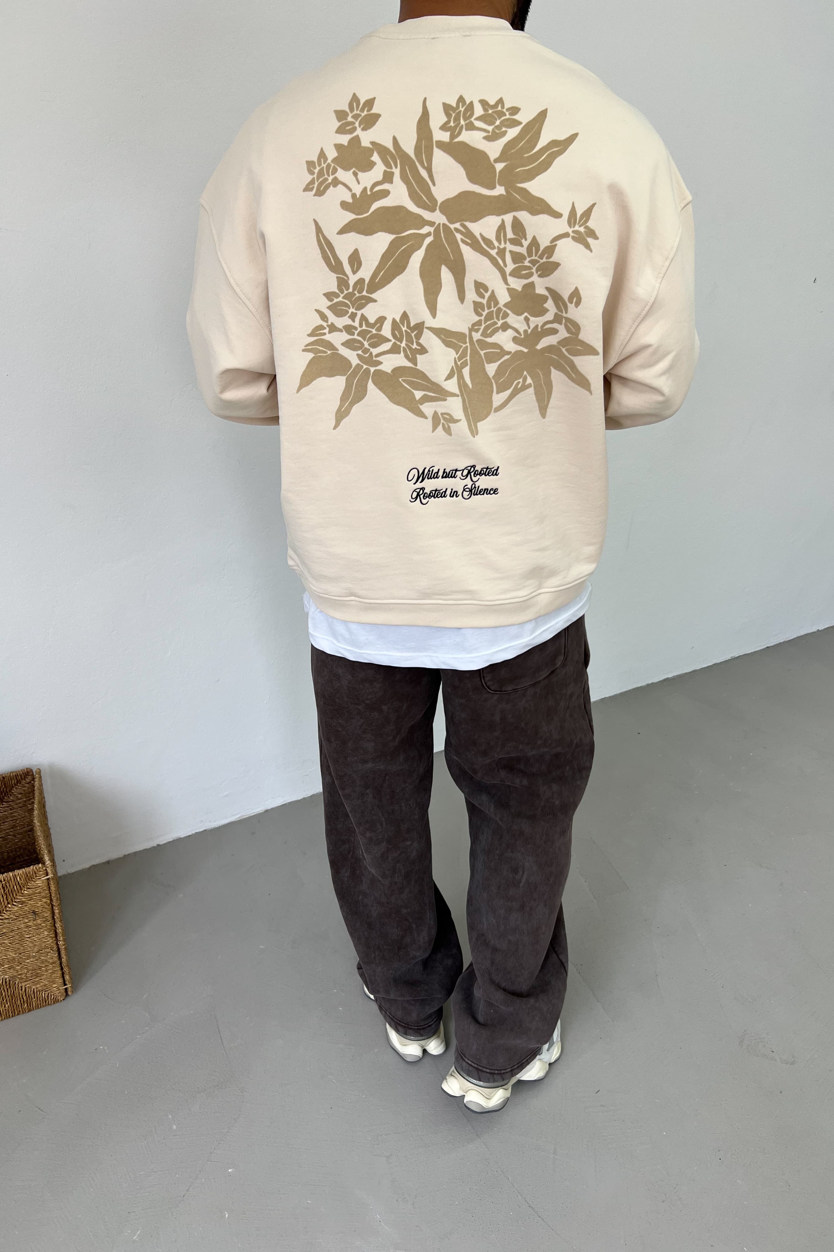 Roasted Baskılı Oversize Sweatshirt 26K131 - Bej
