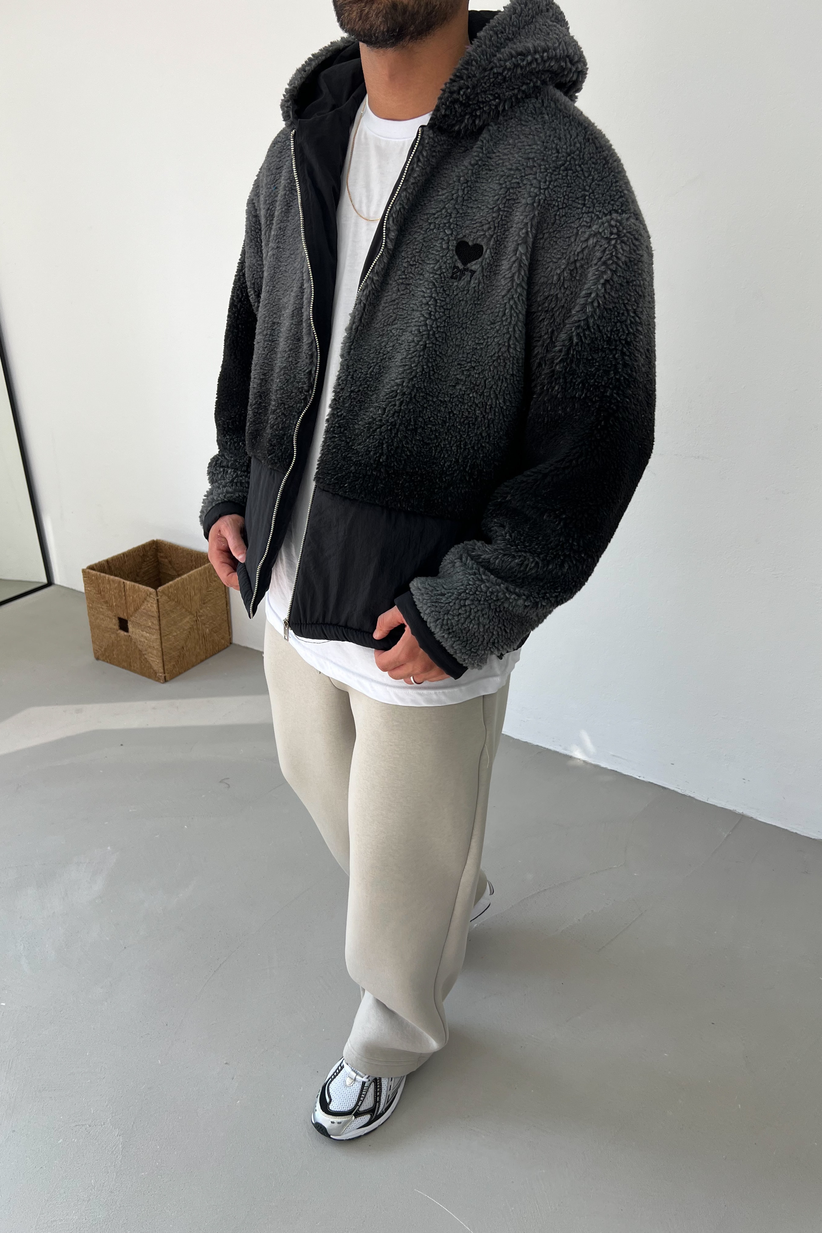 Degrade Garnili Oversize Peluş Ceket 7064