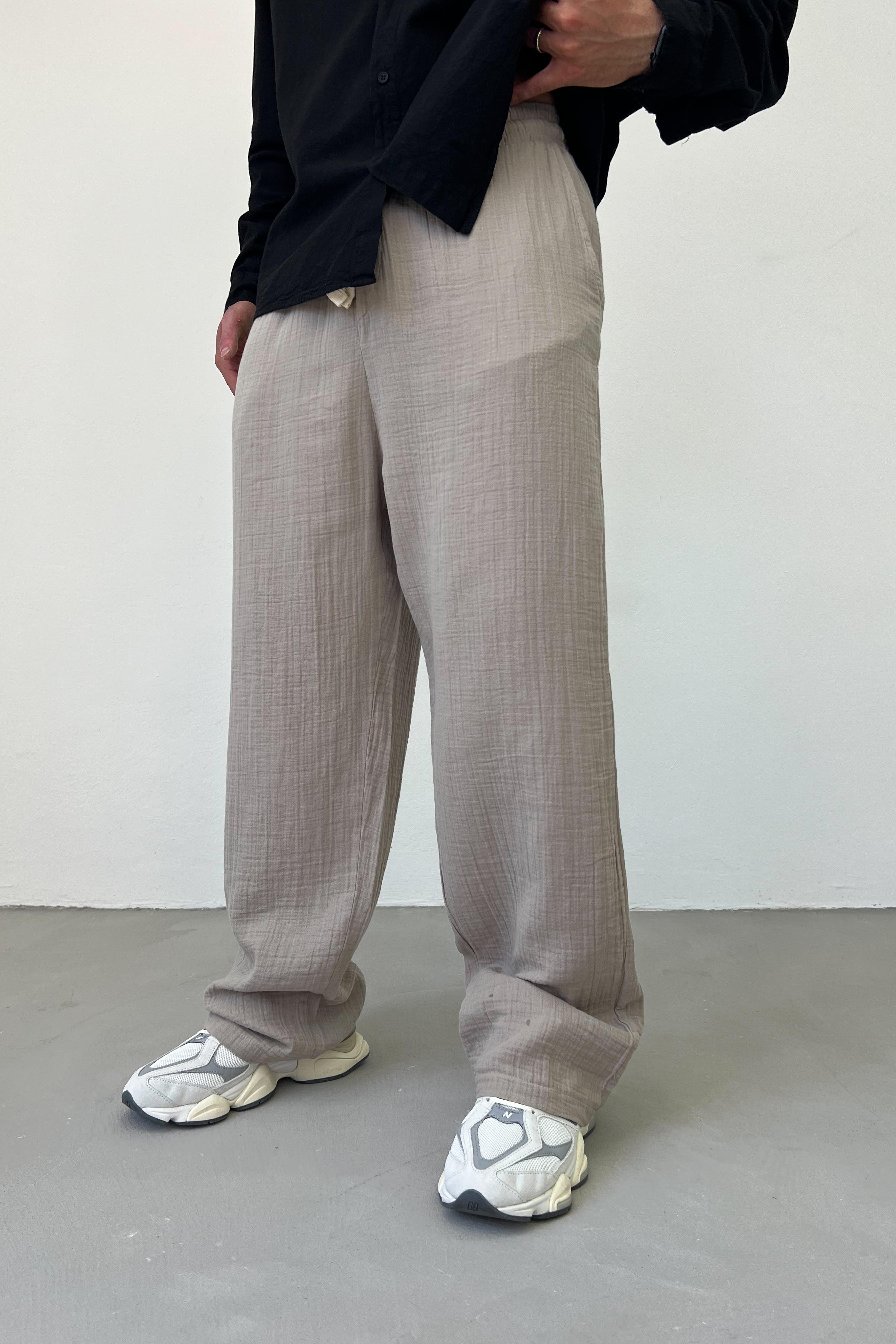 Müslin Kumaş Basic Baggy Pantolon E80-14
