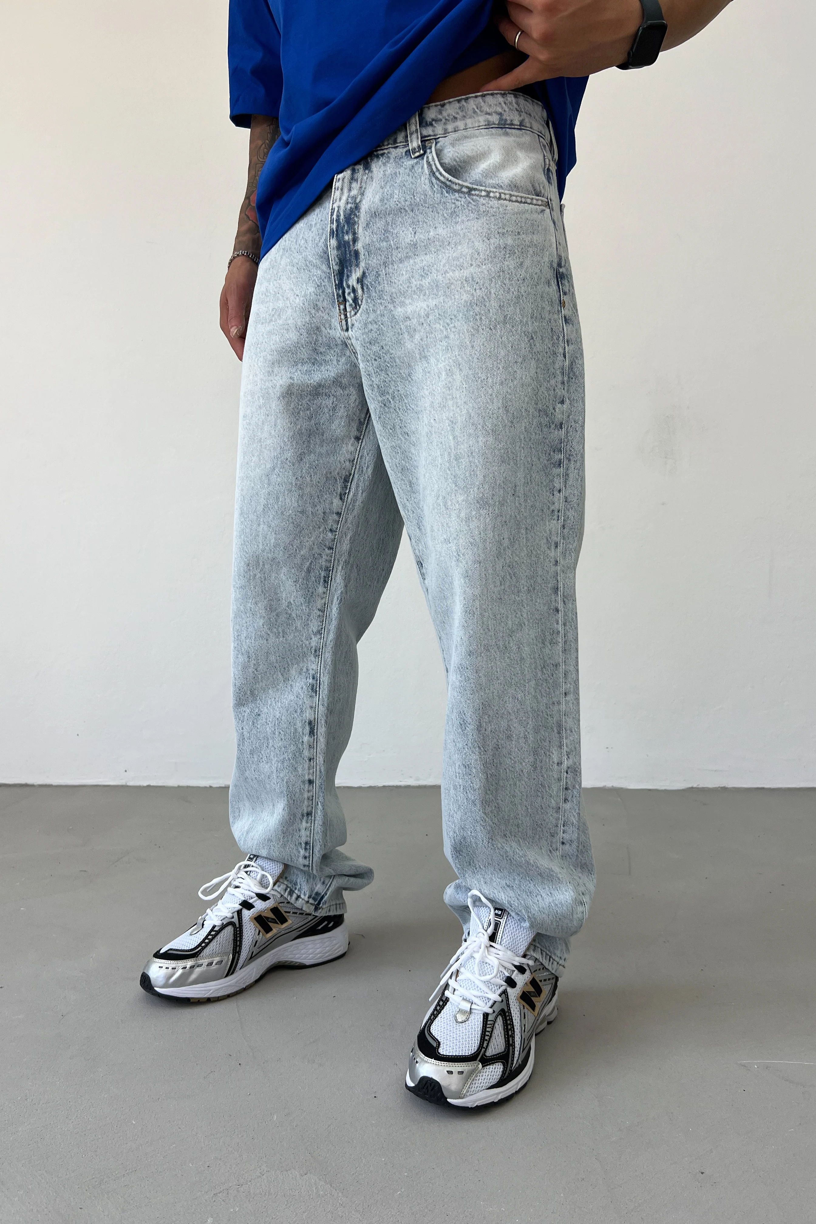 Buz Mavi Baggy Pantolon 16716-STD