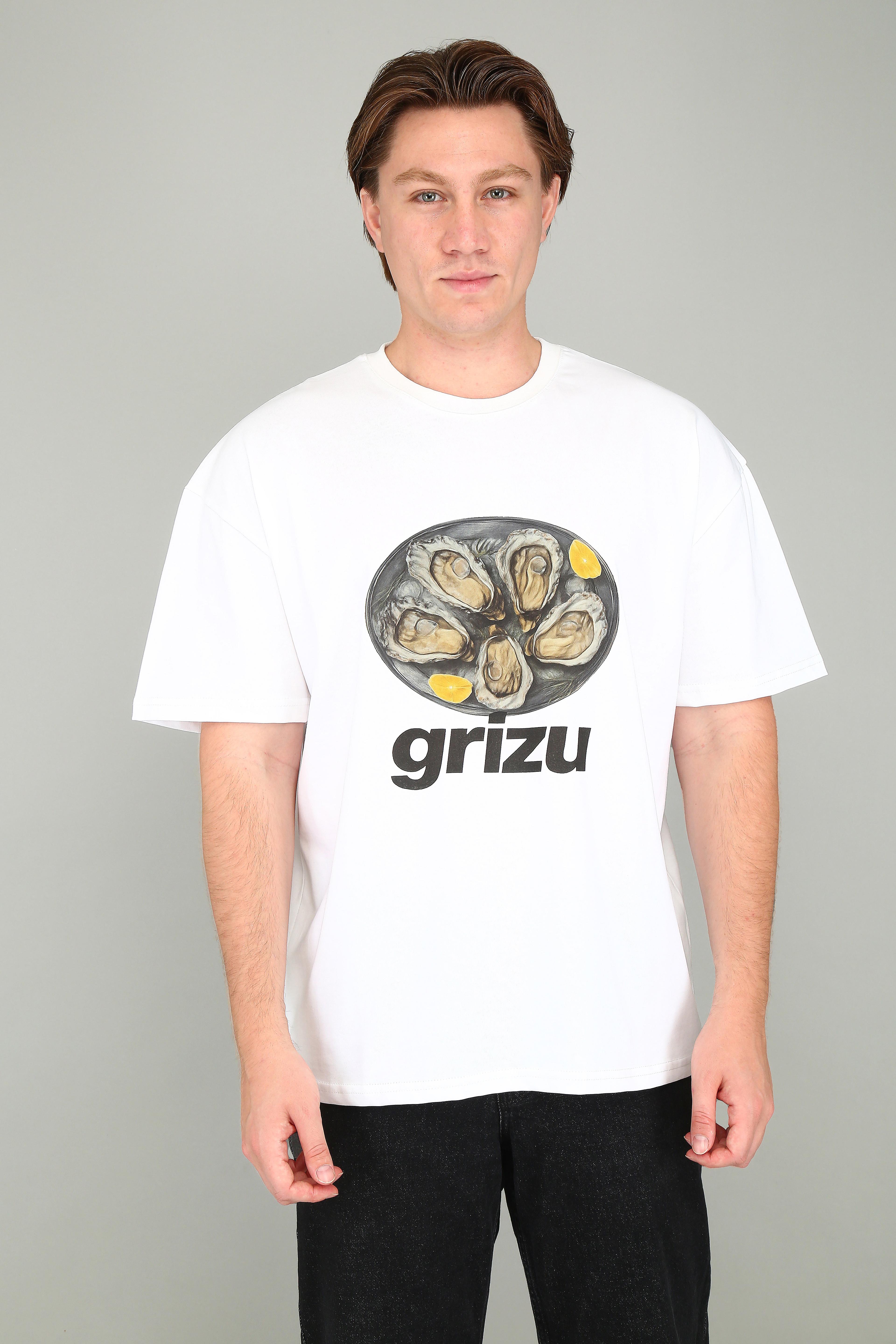 "Grizu Midye - Beyaz Oversize Tişört" image