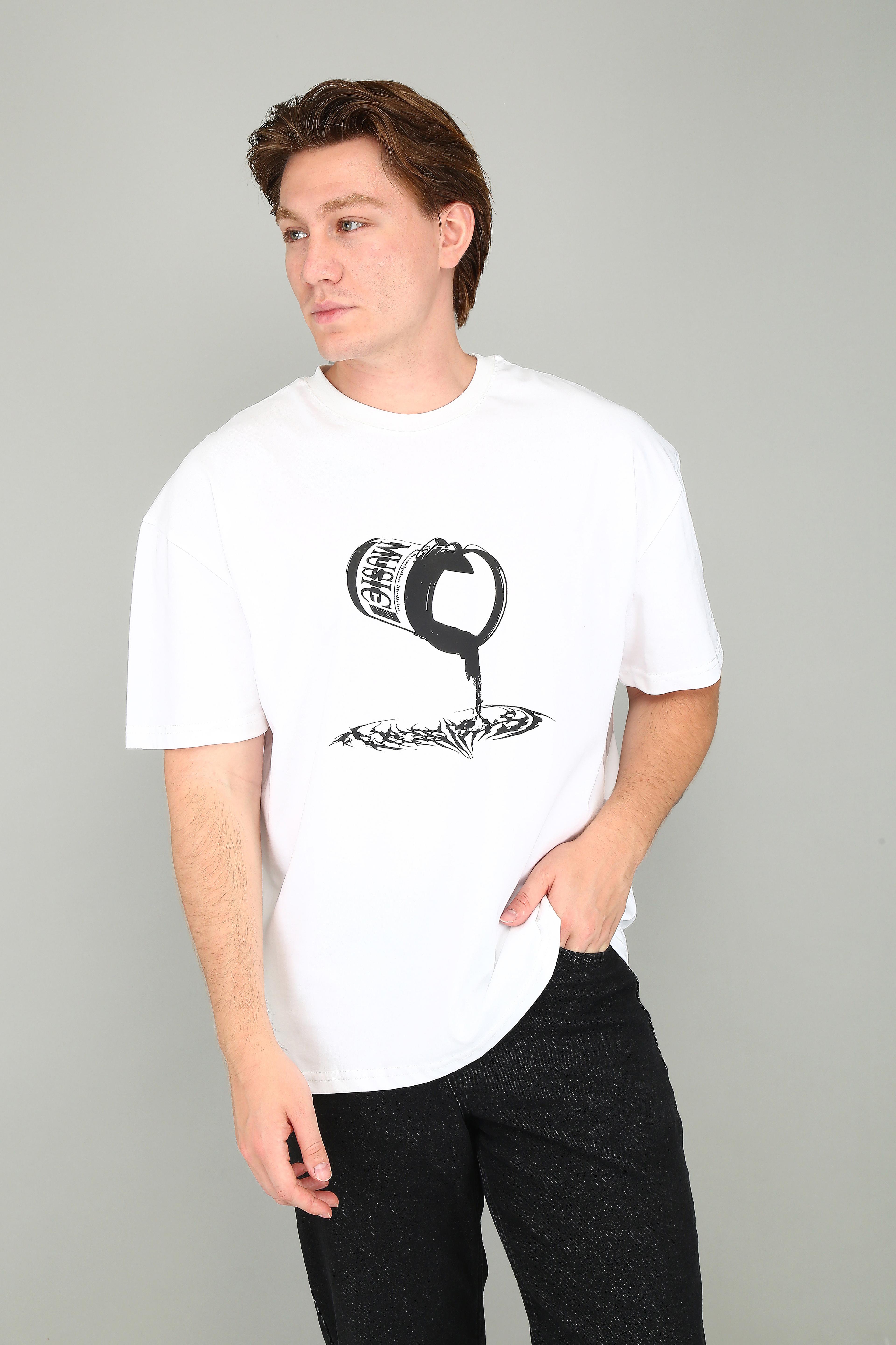 Ink Drop - Beyaz Oversize Tişört