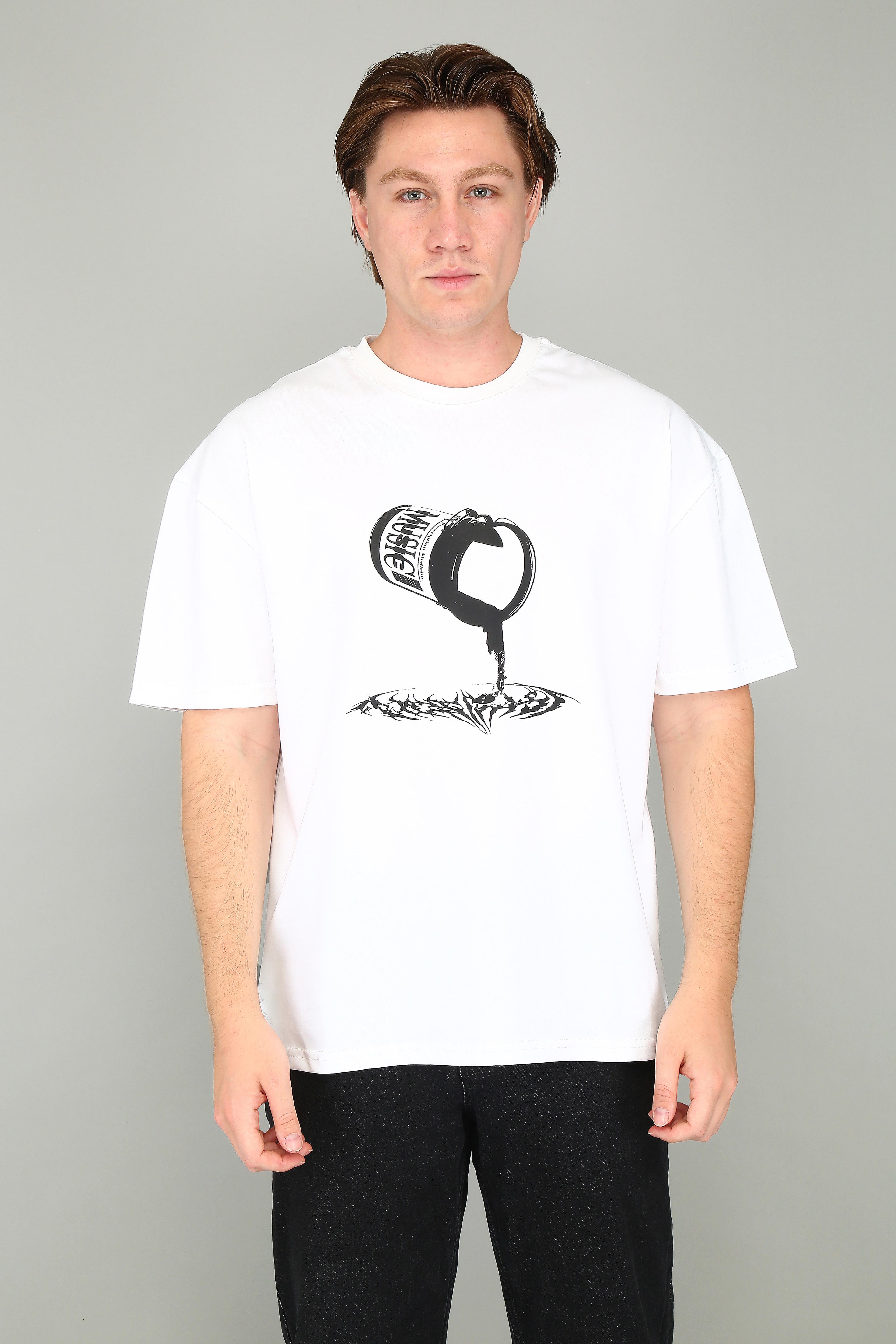 Ink Drop - Beyaz Oversize Tişört image