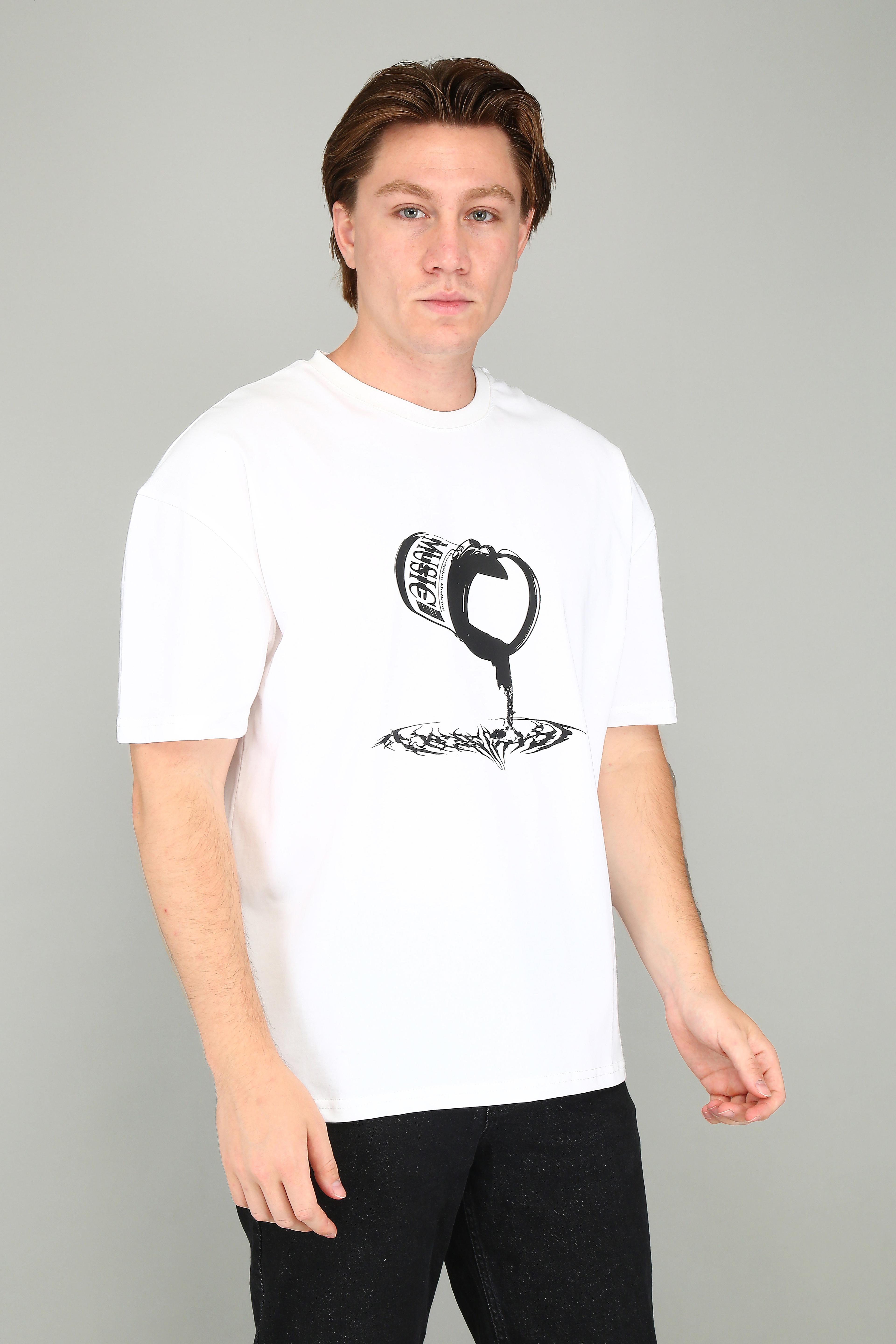 Ink Drop - Beyaz Oversize Tişört