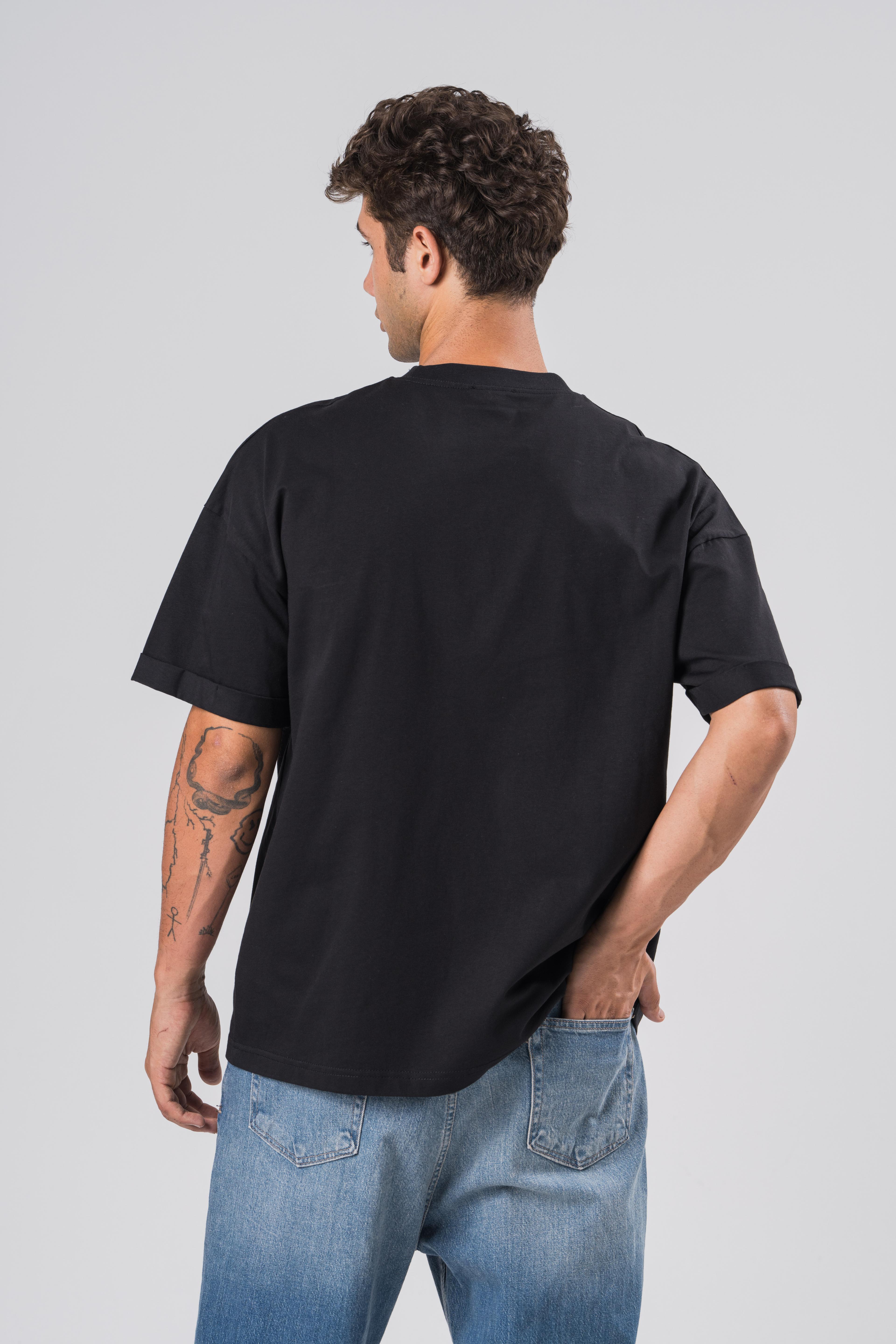 Oversize O Yaka Gizli Cepli T-shirt