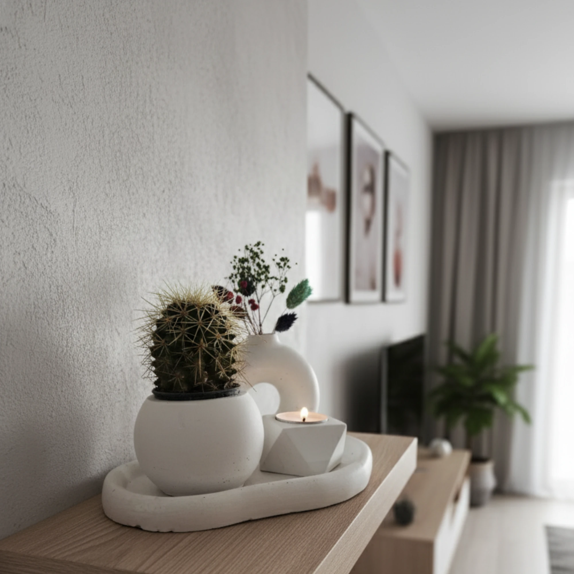  Utaylife El Yapımı Dekoratif Beton 4'lü Set | Tepsi Donut Vazo Saksı Mumluk | Modern Minimalist Ev Ofis Aksesuarı 1 Utaylife El Yapımı Dekoratif Beton 4'lü Set | Tepsi Donut Vazo Saksı Mumluk | Modern Minimalist Ev Ofis Aksesuarı