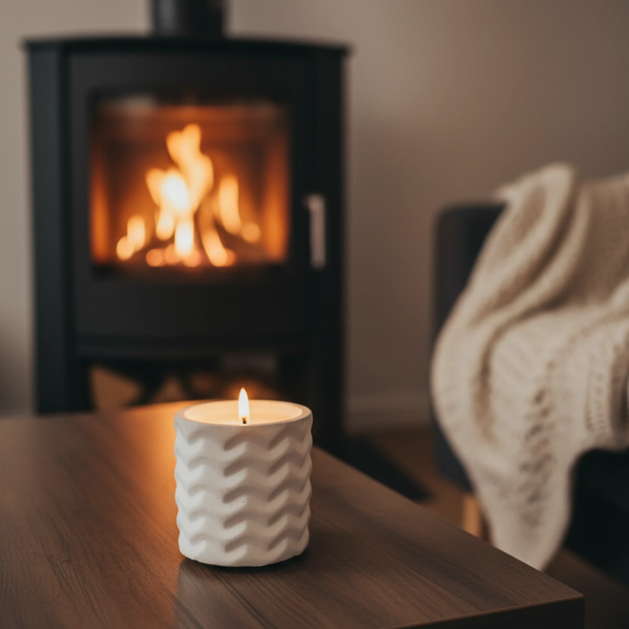 Utaylife El Yapımı Zikzak Beton Mum, İskandinav Ev Dekorasyonu