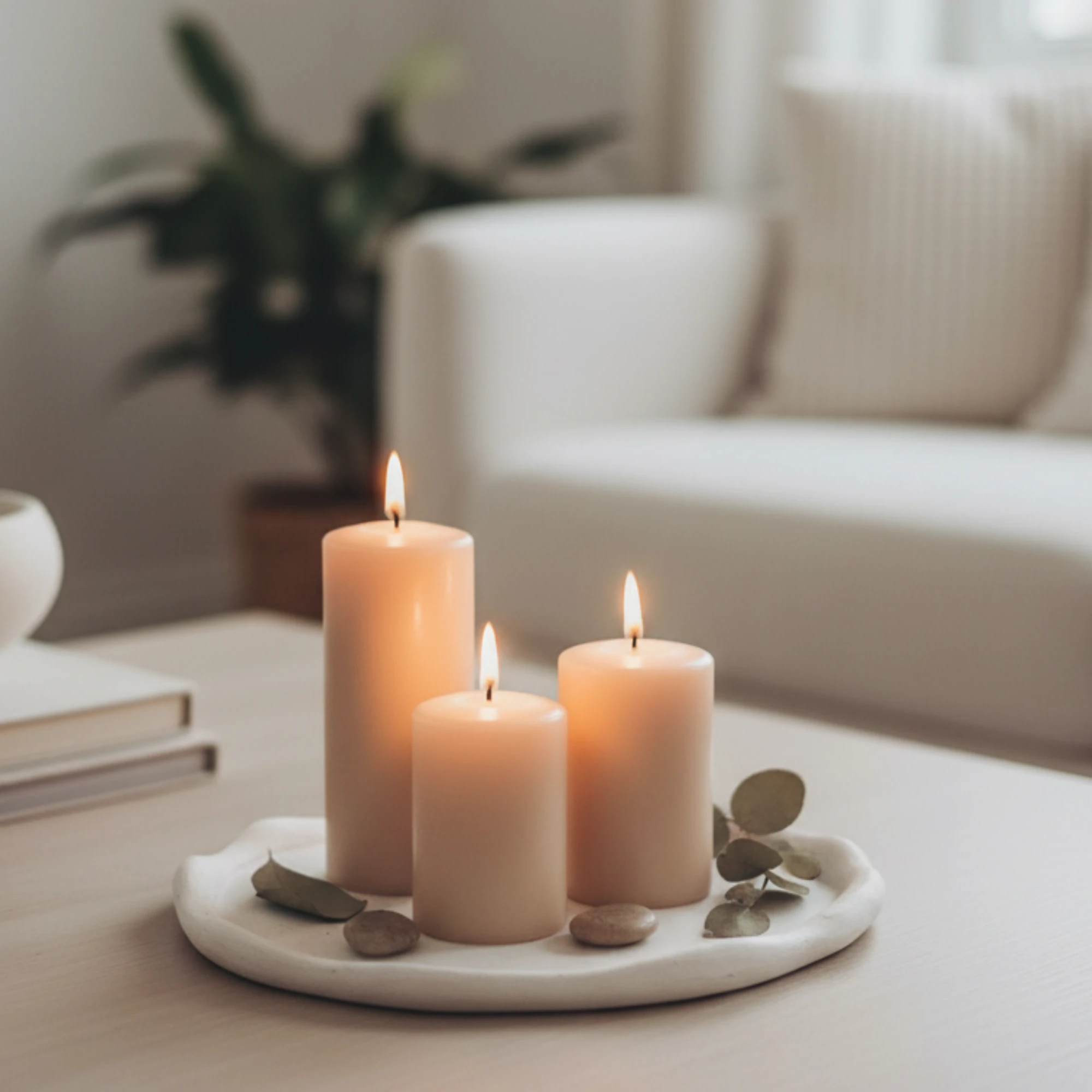 Utaylife El Yapımı Büyük Yuvarlak Beton Tepsi, Minimalist Orta Parça Tabak