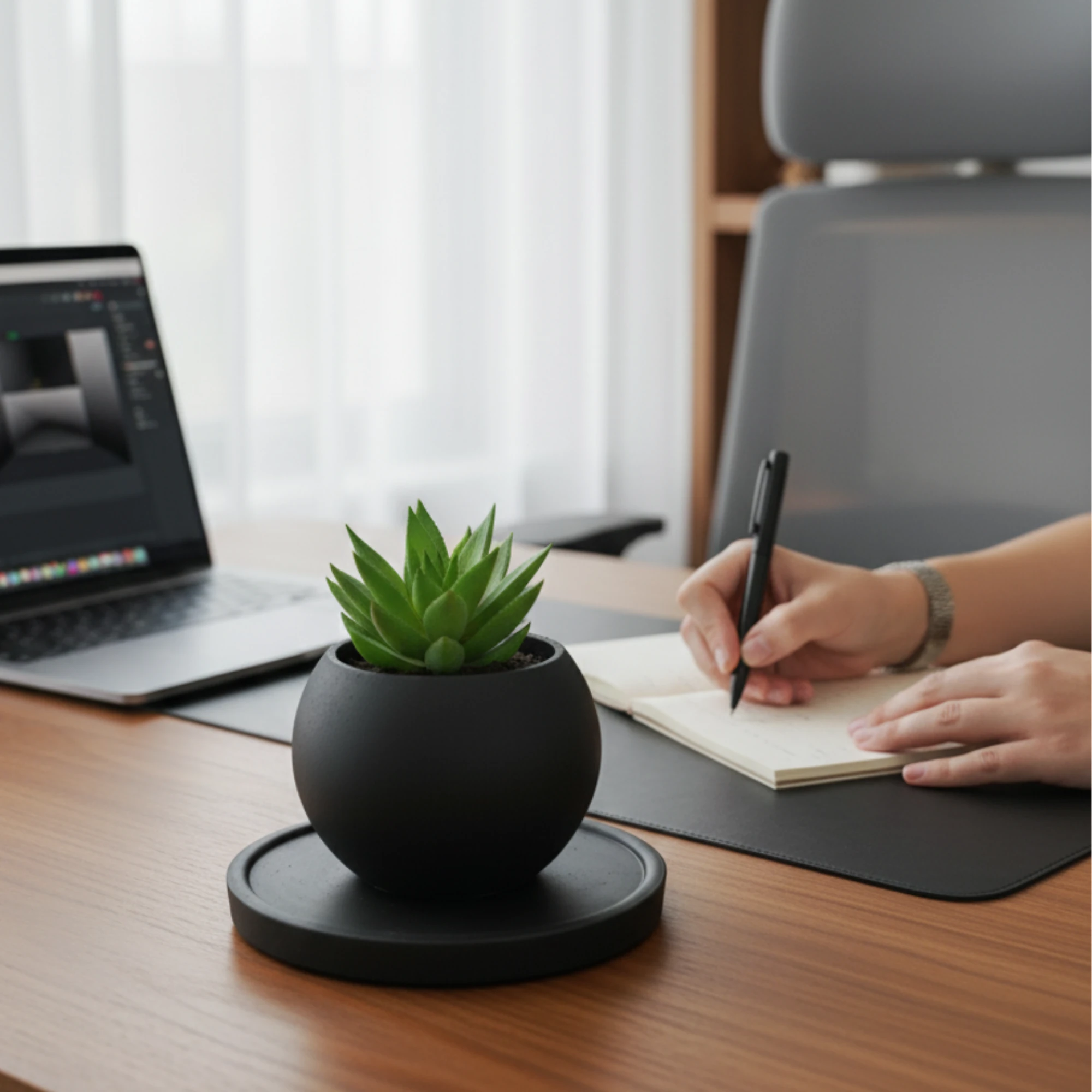 Utaylife El Yapımı Beton Küre Saksı, Minimalist Sukulent Saksı