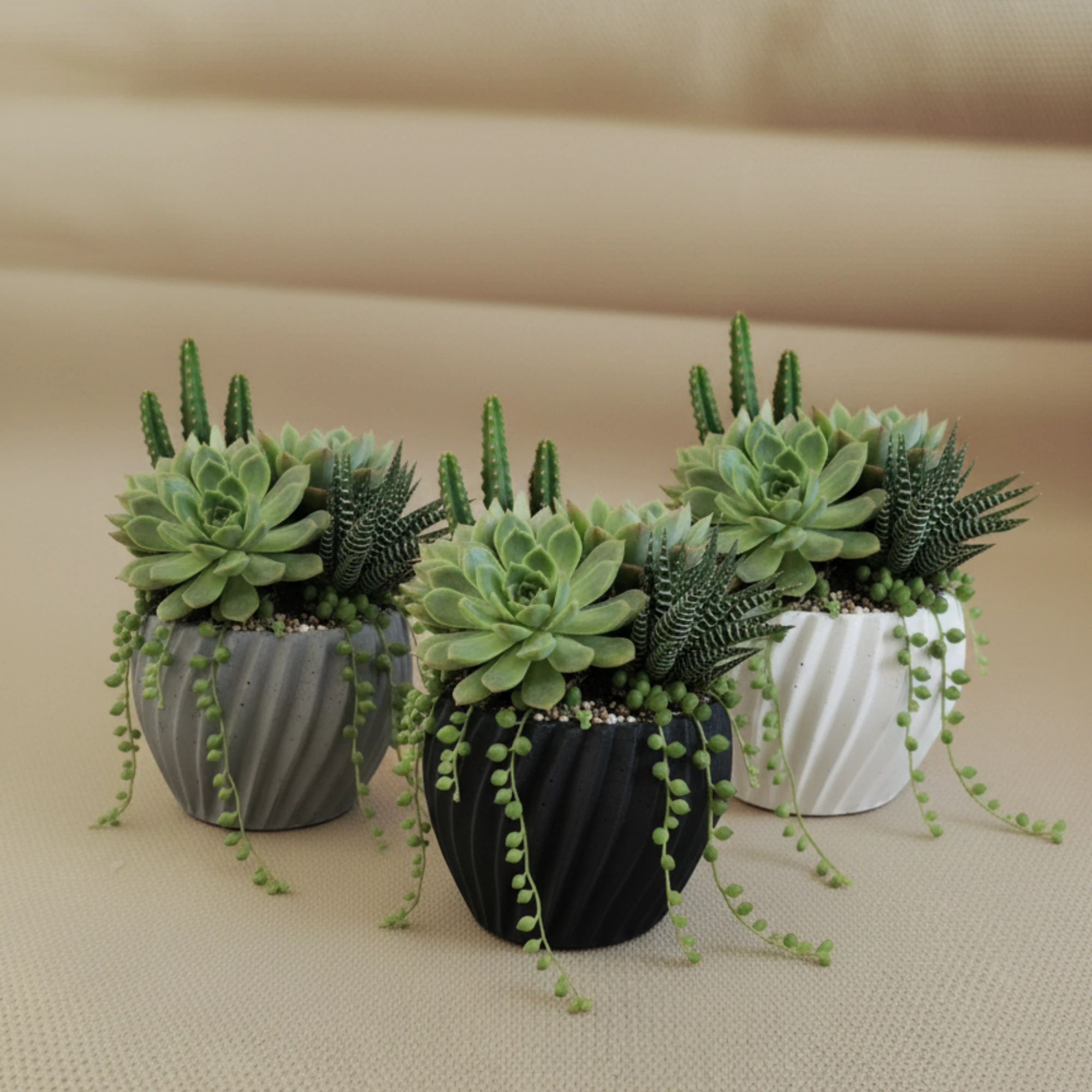 Utaylife Geometrik Beton Saksı, Küçük Sukulent Saksısı, El Yapımı Jesmonit Masa Dekoru, Minimalist, İç Mekan